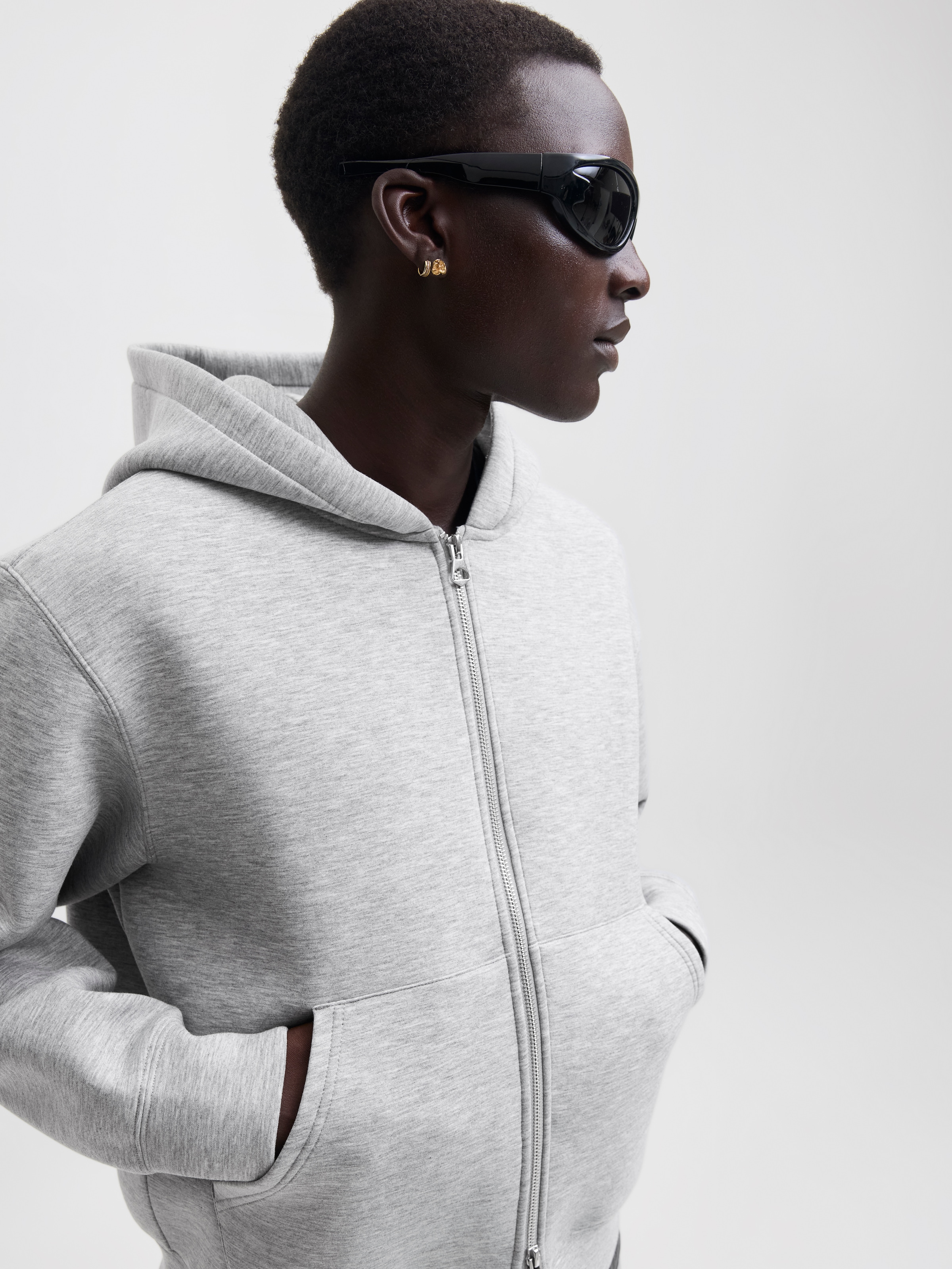 Jack & Jones Sweat à capuche »JCOLEGACY SWEAT SCUBA ZIP HOOD NOOS« mélange de matières, coupe ample