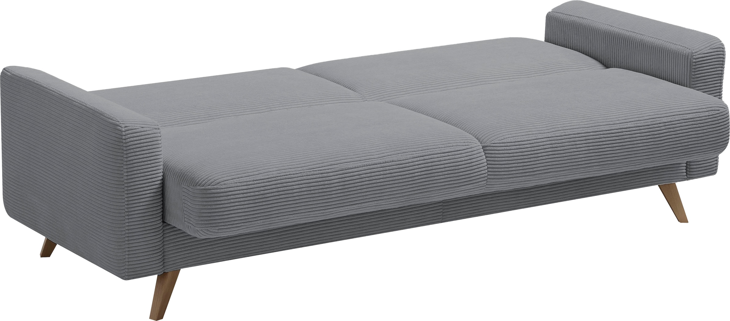 exxpo - sofa fashion 3-Sitzer »Samso, elegant und bequem, aktueller Cord Bezug, Kippcouch« hochwertige Verarbeitung, Schlafsofa inkl. Bettfunktion und Bettkasten