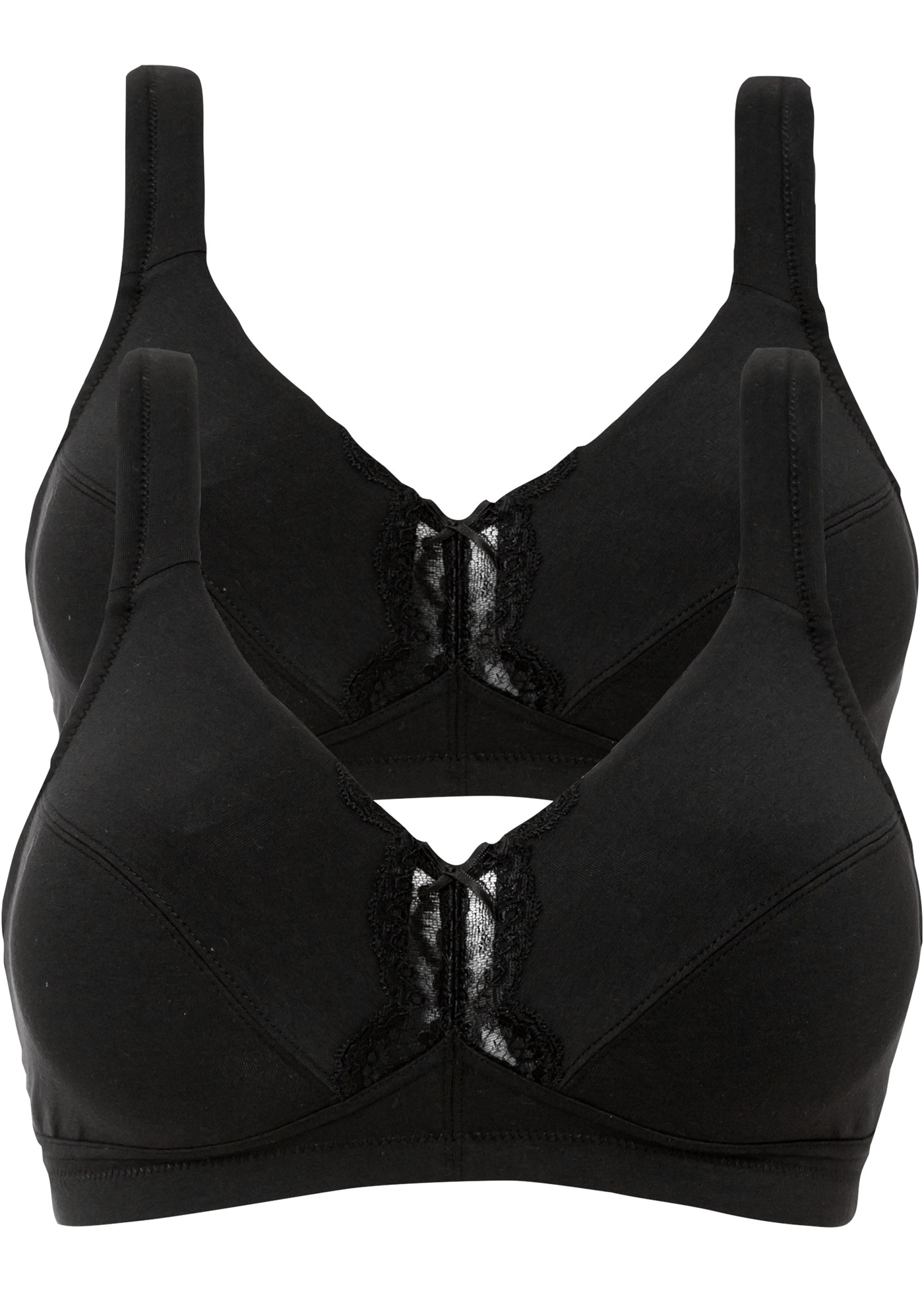 bonprix Soulève-buste »BH ohne Bügel mit Baumwolle (2er Pack)« Packung, 2 cuis im praktischen Zweierpack, mit Haken-Ösen-Verschluss