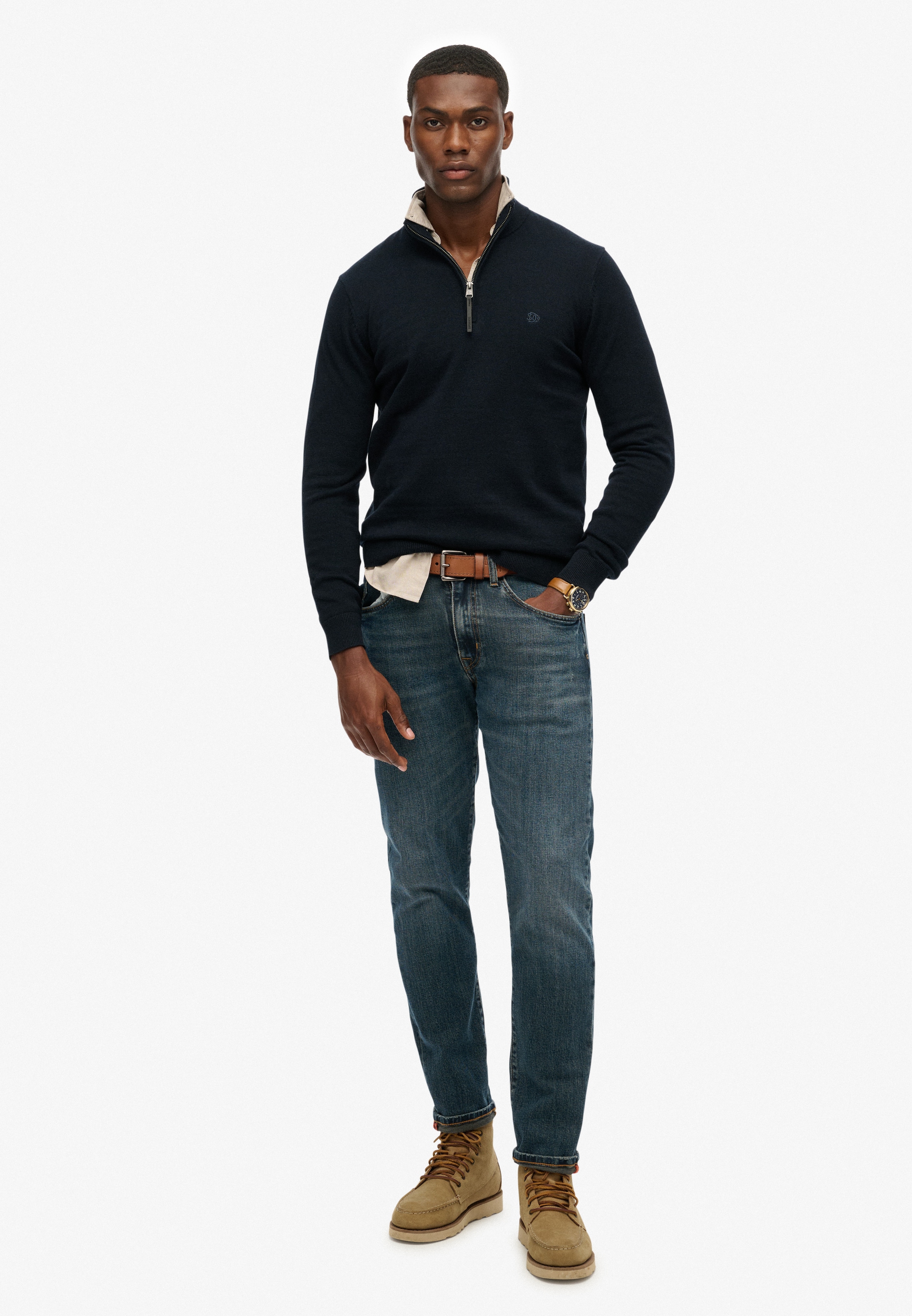 Superdry Strickpullover »ESSENTIALS COTTON HALF ZIP«