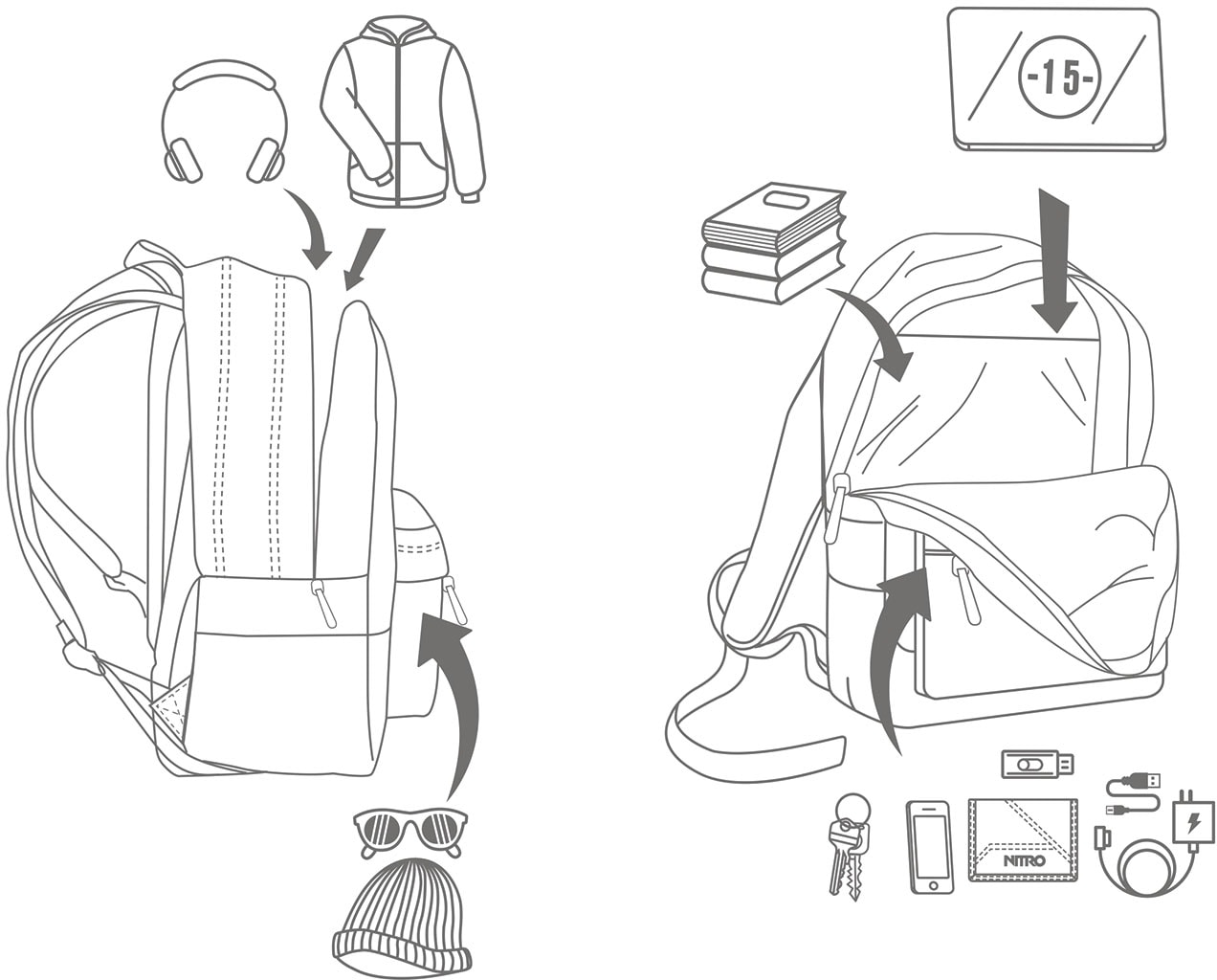 NITRO Freizeitrucksack »Urban Classic« Daypack mit Laptopfach, Alltagsrucksack, Schulrucksack