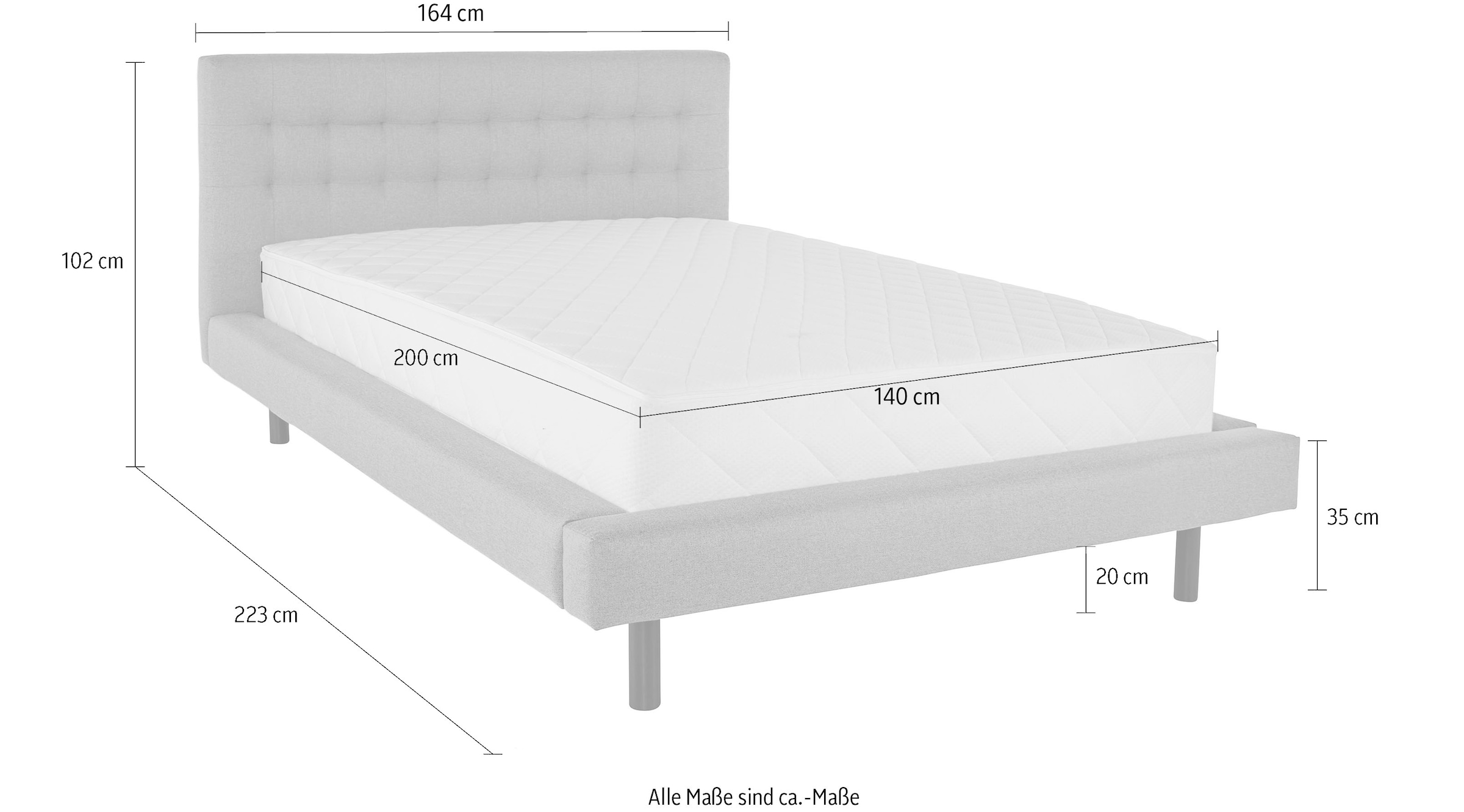 Home affaire Polsterbett »Tobjörn« Mit breitem Futon-Rahmen