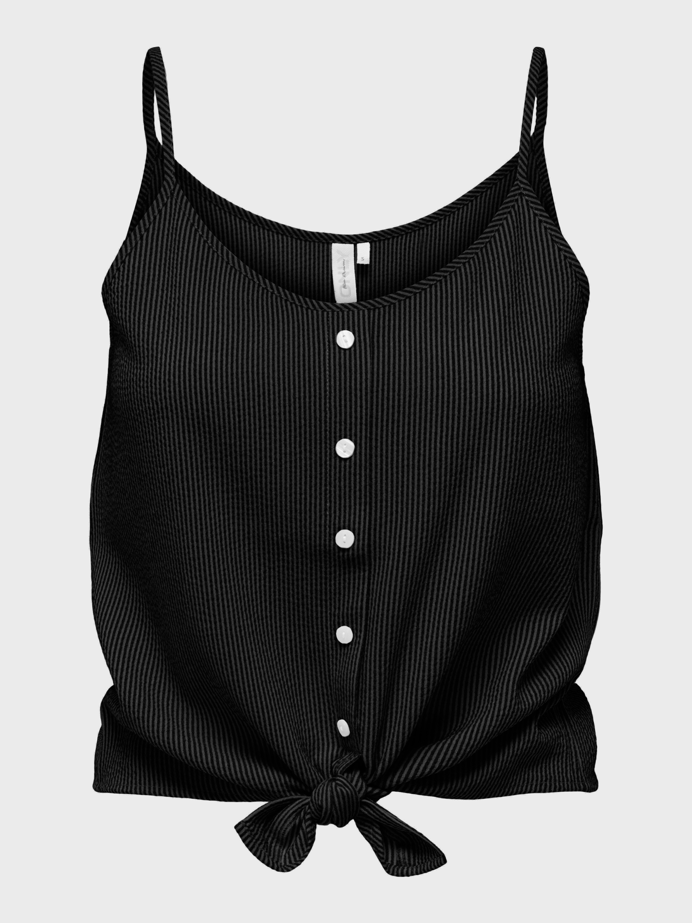 ONLY Top à bretelles »ONLLECEY SL KNOT SINGLET NOOS WVN« mélange de matériaux, coupe régulière