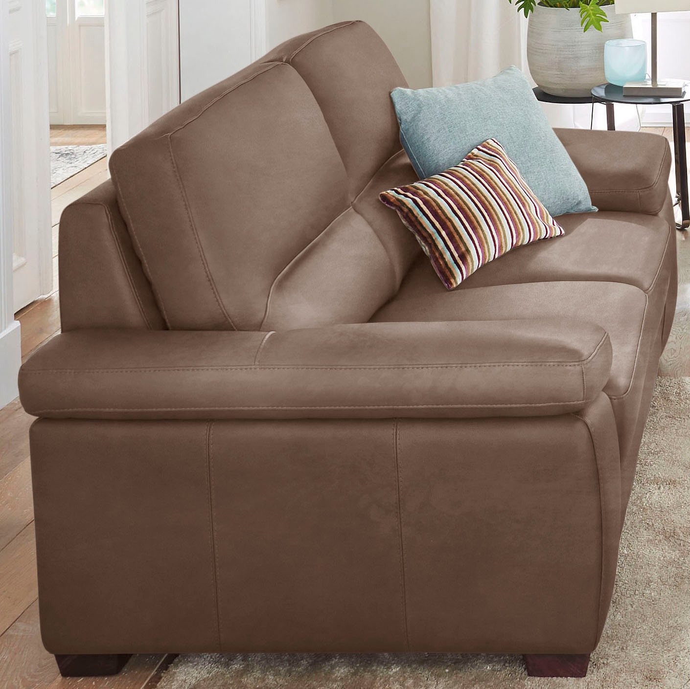 CALIA ITALIA Polstergarnitur »Gaia, hochwertige Garnitur aus 2-Sitzer & 3-Sitzer im edlen Design« Set, 2 Stk. tlg. aus pflegeleichtem Luxus-Microfaser Ginevra Hydro Care