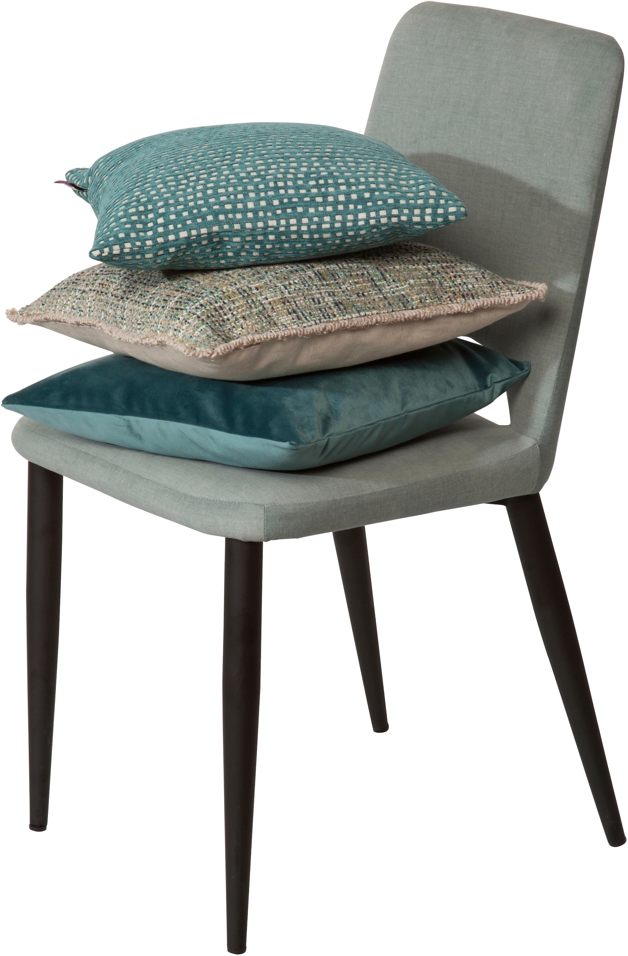 SIT Chaise rembourrée »Pafos 2er-Set Celadon mit Stoffbezug & Stahlgestell« (Ensemble) 2 cuisCoussins confort au siège et au dossier pour une assise détendue