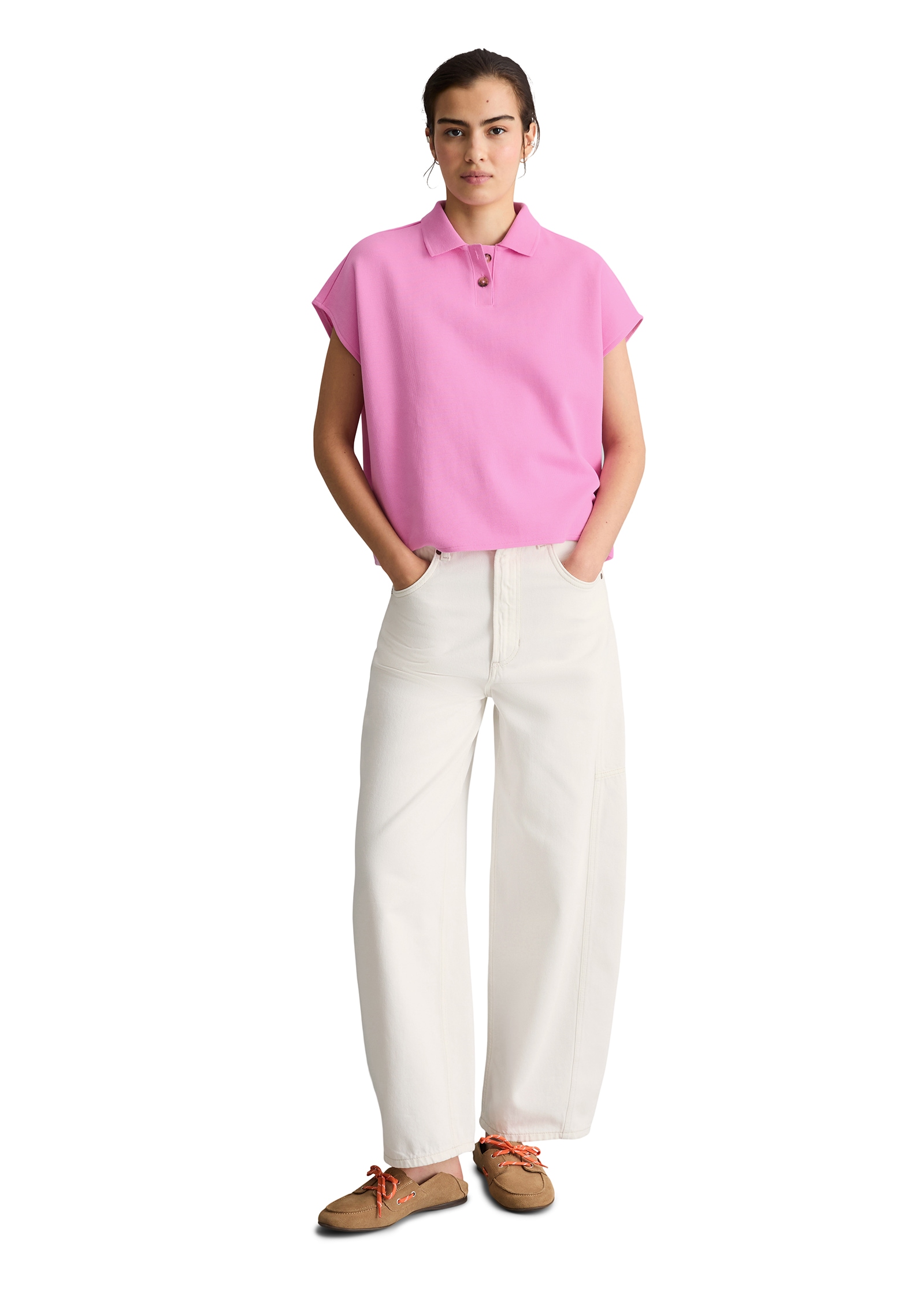 Marc O'Polo DENIM Polo ärmellos wide aus Organic Cotton