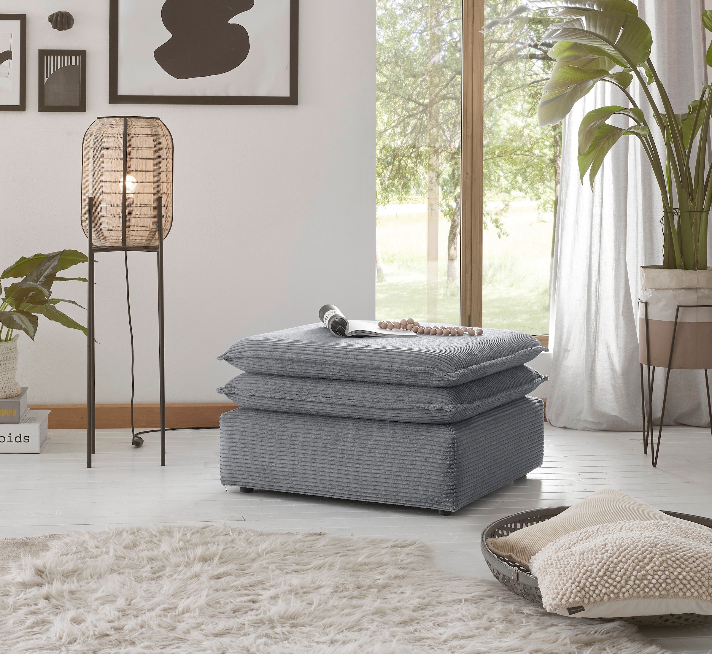 Home affaire Tabouret »PIAGGE« Hochwertiger Cord, passend zum Sessel