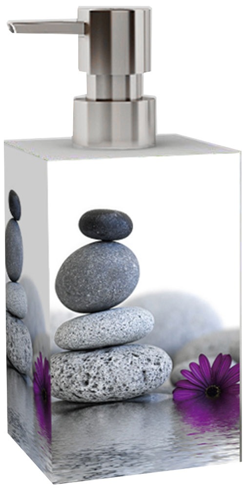 Sanilo Set d'accessoires de salle de bain »Energy Stones« WC-Sitz, Badteppich, Stöpsel, Seifenspender und WC-Bürste