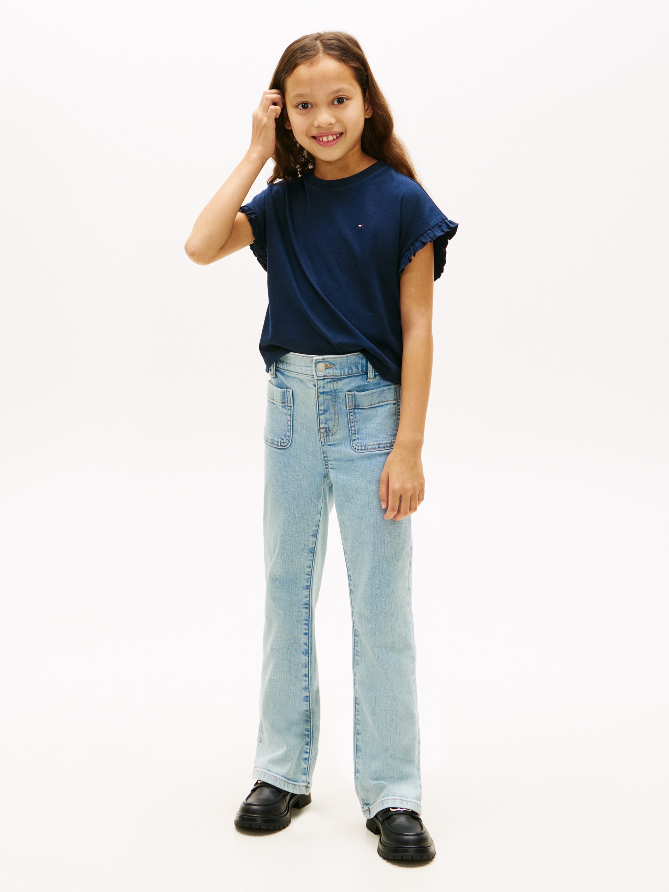 Tommy Hilfiger T-Shirt »ESSENTIAL TOP SHORT SLEEVE« Kinder bis 16 Jahre, mit Rüschen, relaxed fit