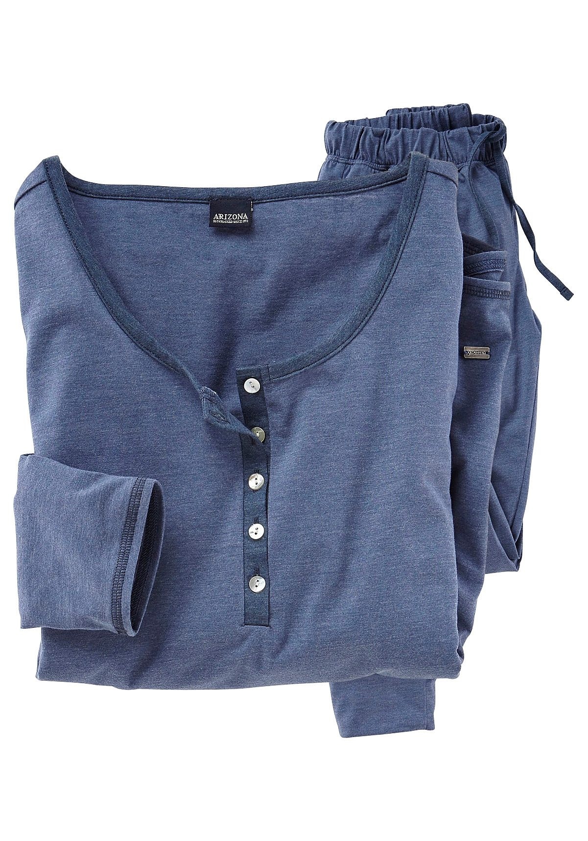 Arizona Pyjama 2 cuis tlg., in melierter Qualität mit Knopfleiste