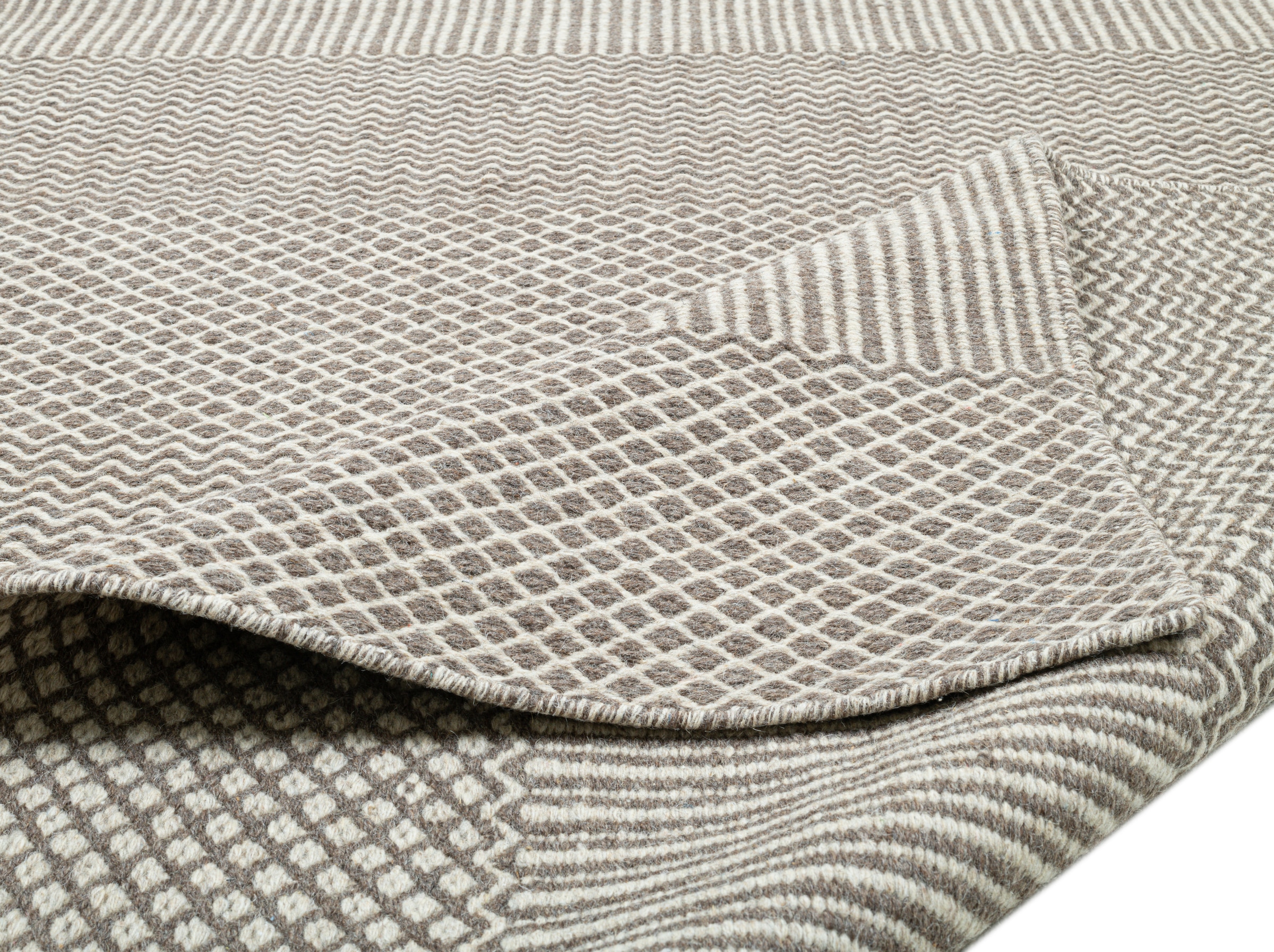 my home Tapis en laine »Edling« Rectangulaire 10 mm Höhe Handweb Teppich, reine Wolle, modernes Design, Scandi, Wohnzimmer