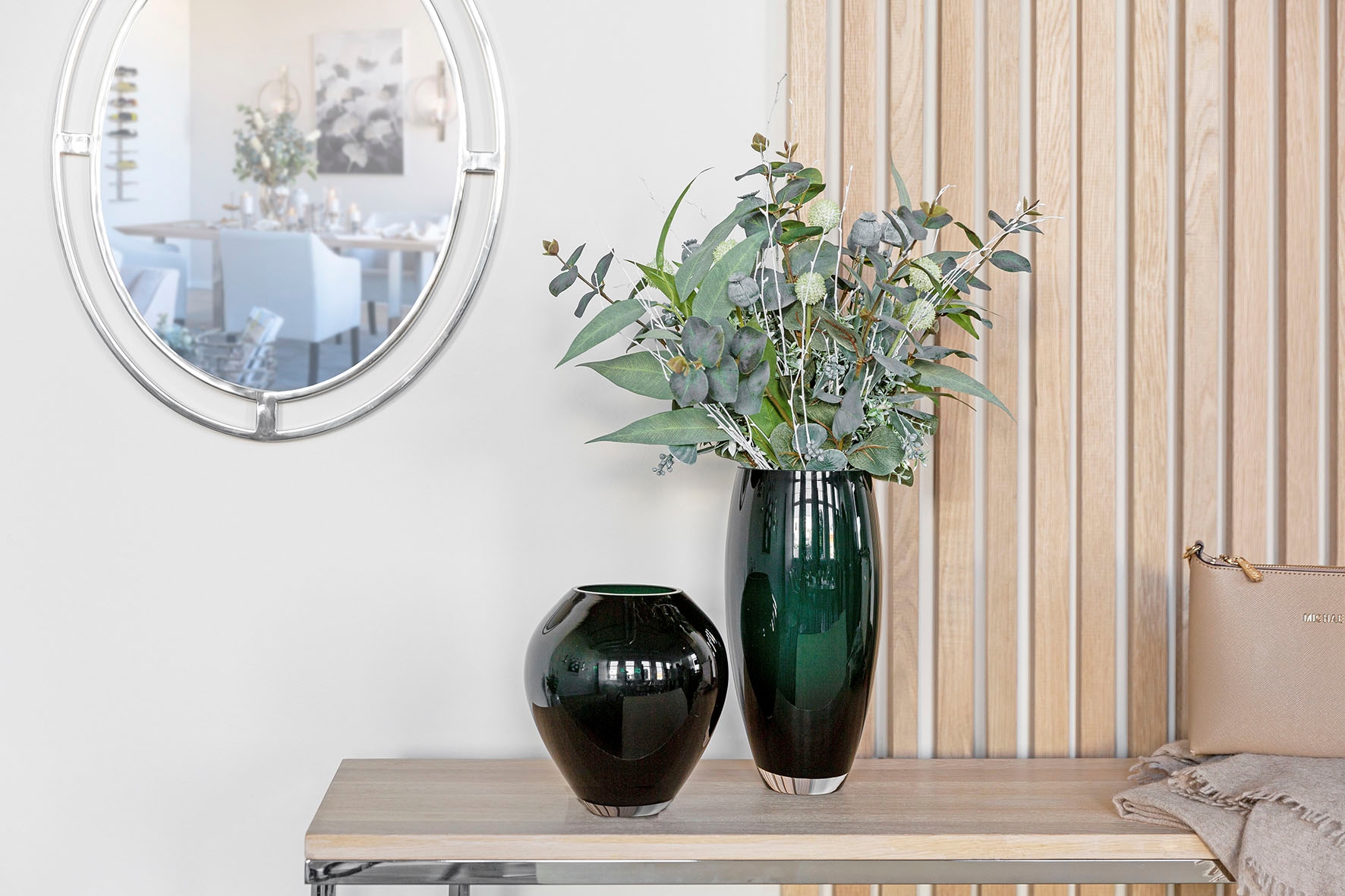 Fink Vase de table »LIVIA« en verre teinté dans la masse, soufflé bouche, hauteur env. 18 cm