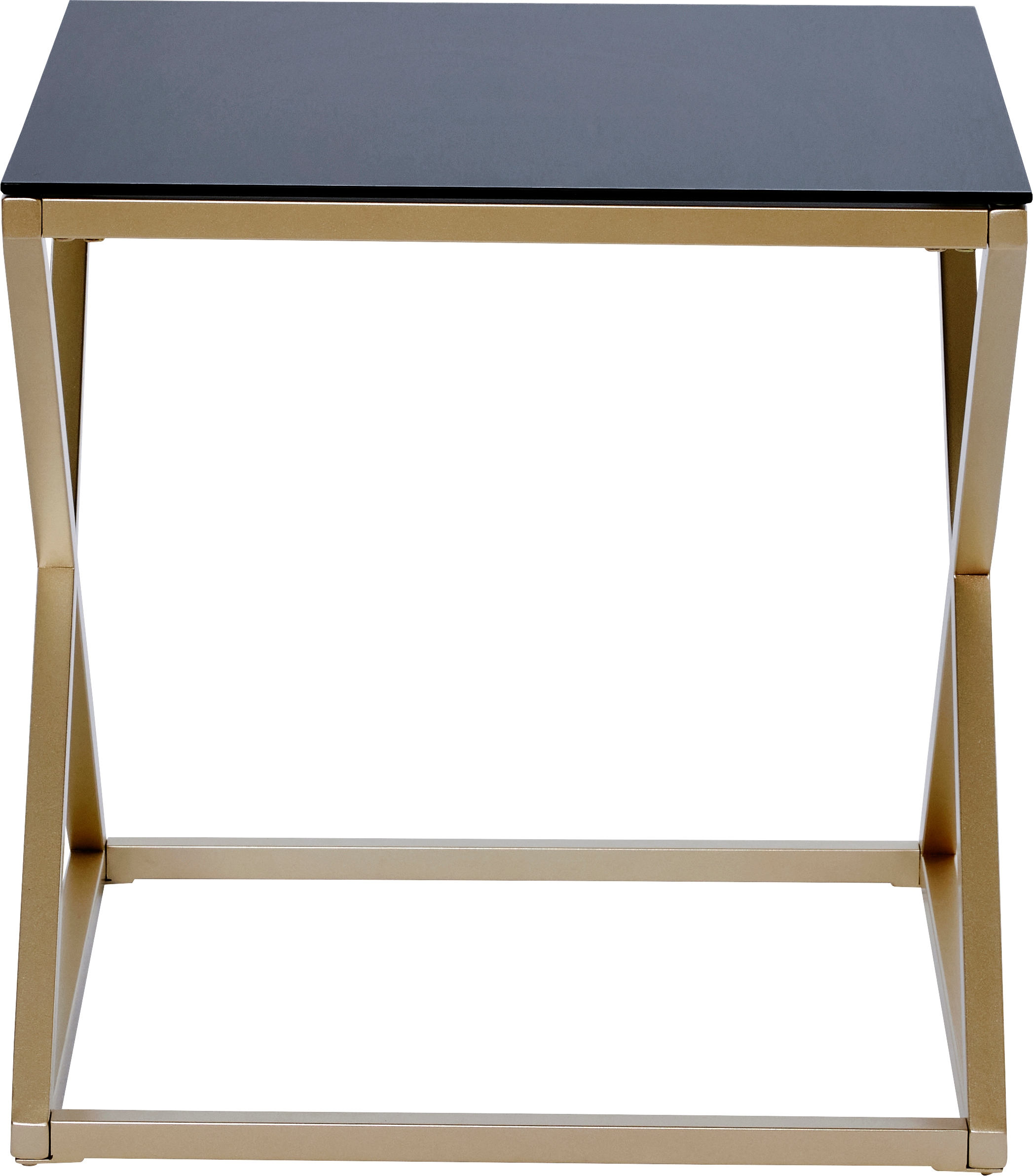 Jahnke Beistelltisch »XTRA BY SIDE« 1 Stk. tlg. Nachttisch/Beistelltisch in Gold-Look, aus Sicherheitsglas gefertigt