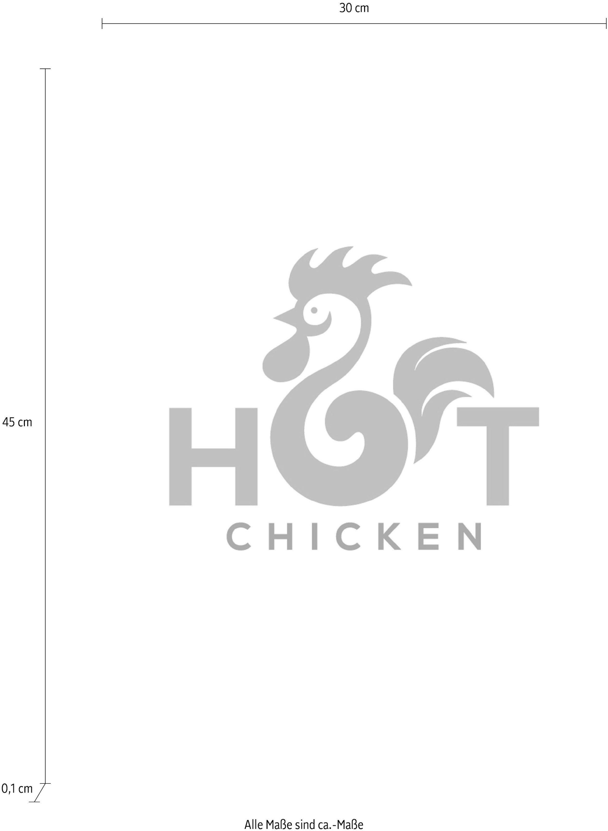 queence Wanddekoobjekt »HOT CHICKEN« Stahlschild, Blechschild, Spruch, Witzig, Wanddeko, retro, 20x30cm