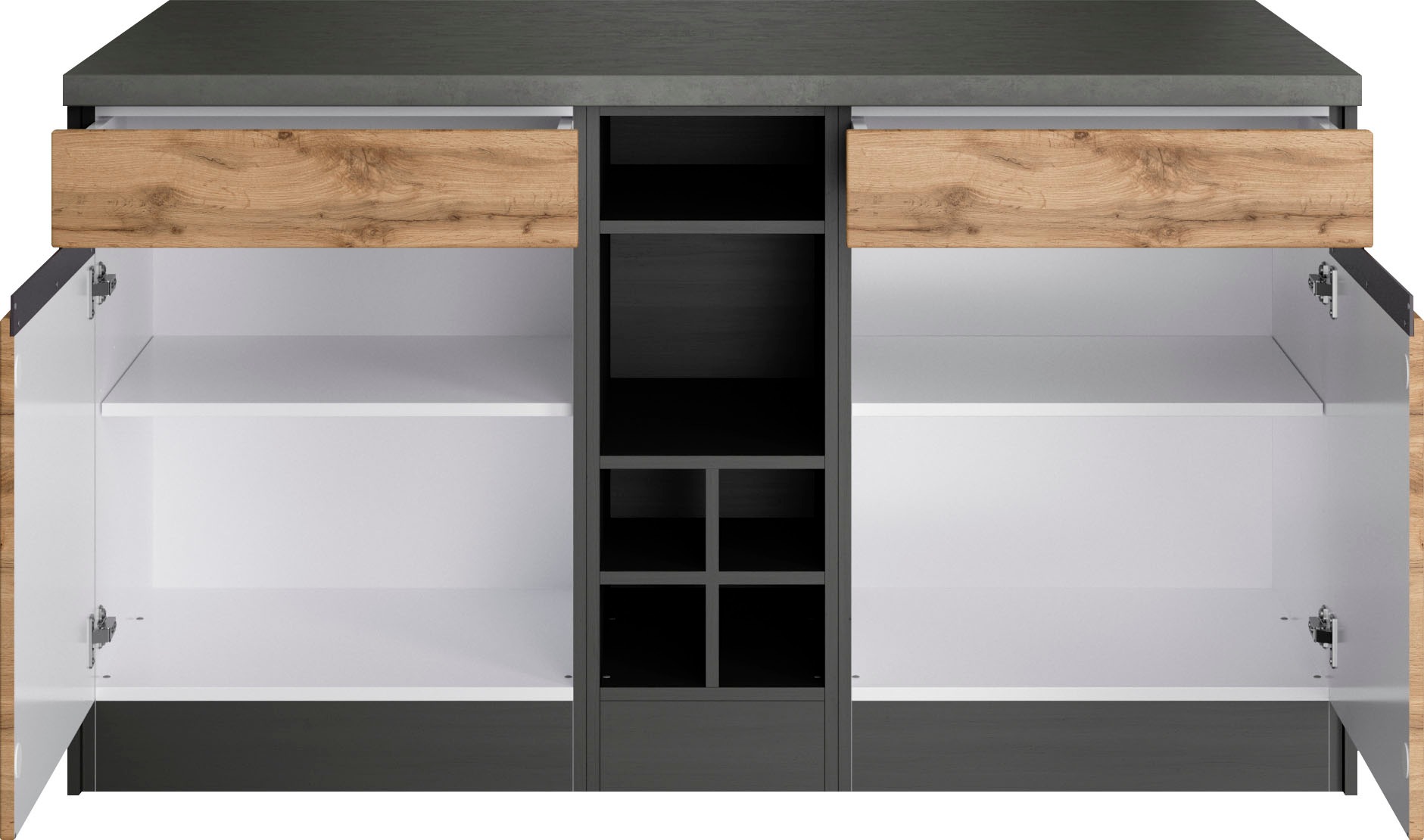 KOCHSTATION Îlot de cuisine »KS-Riesa« largeur 153 cm, profondeur 100 cm, façades MDF