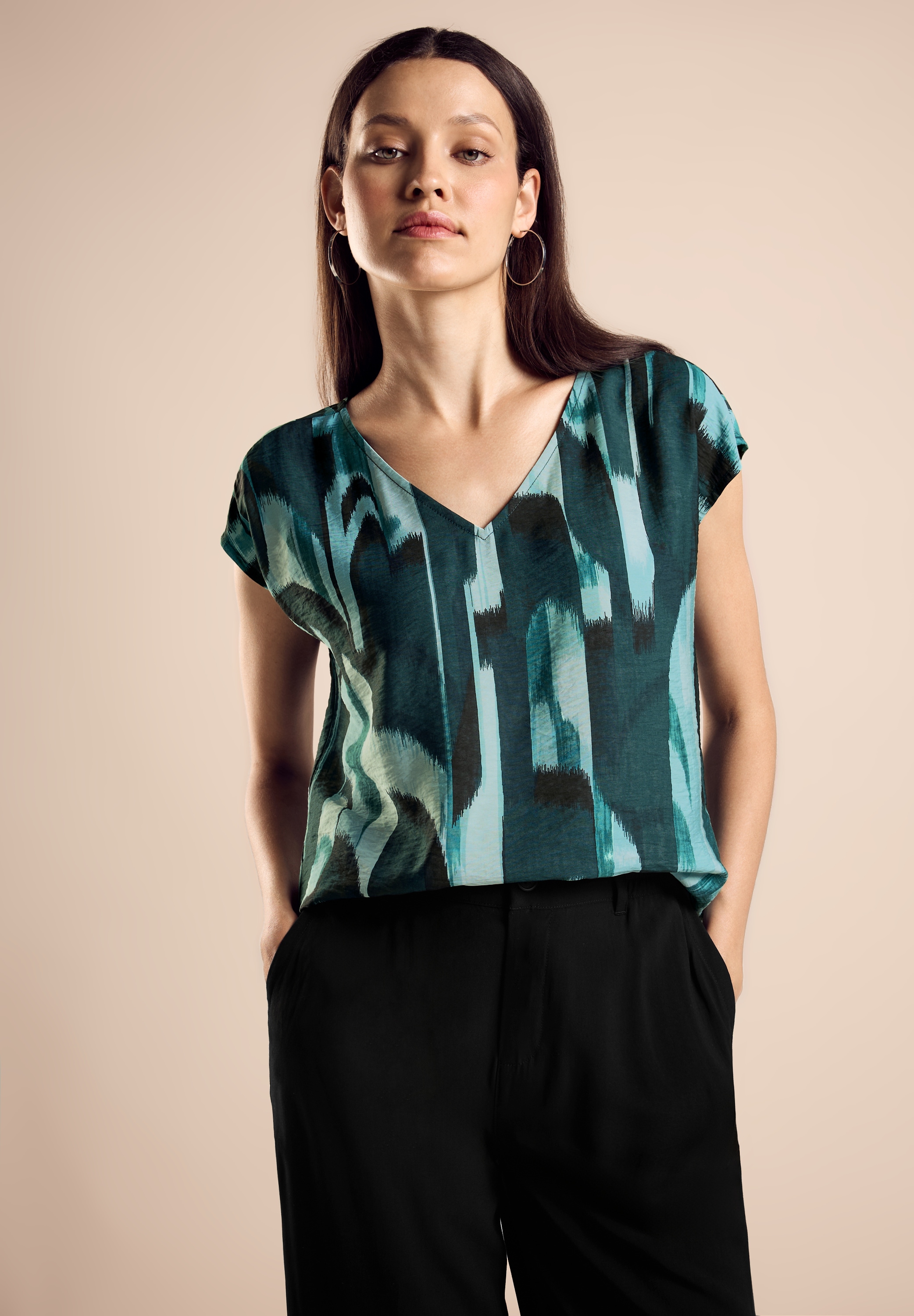 STREET ONE Blouse à manches courtes mit Allover-Druck