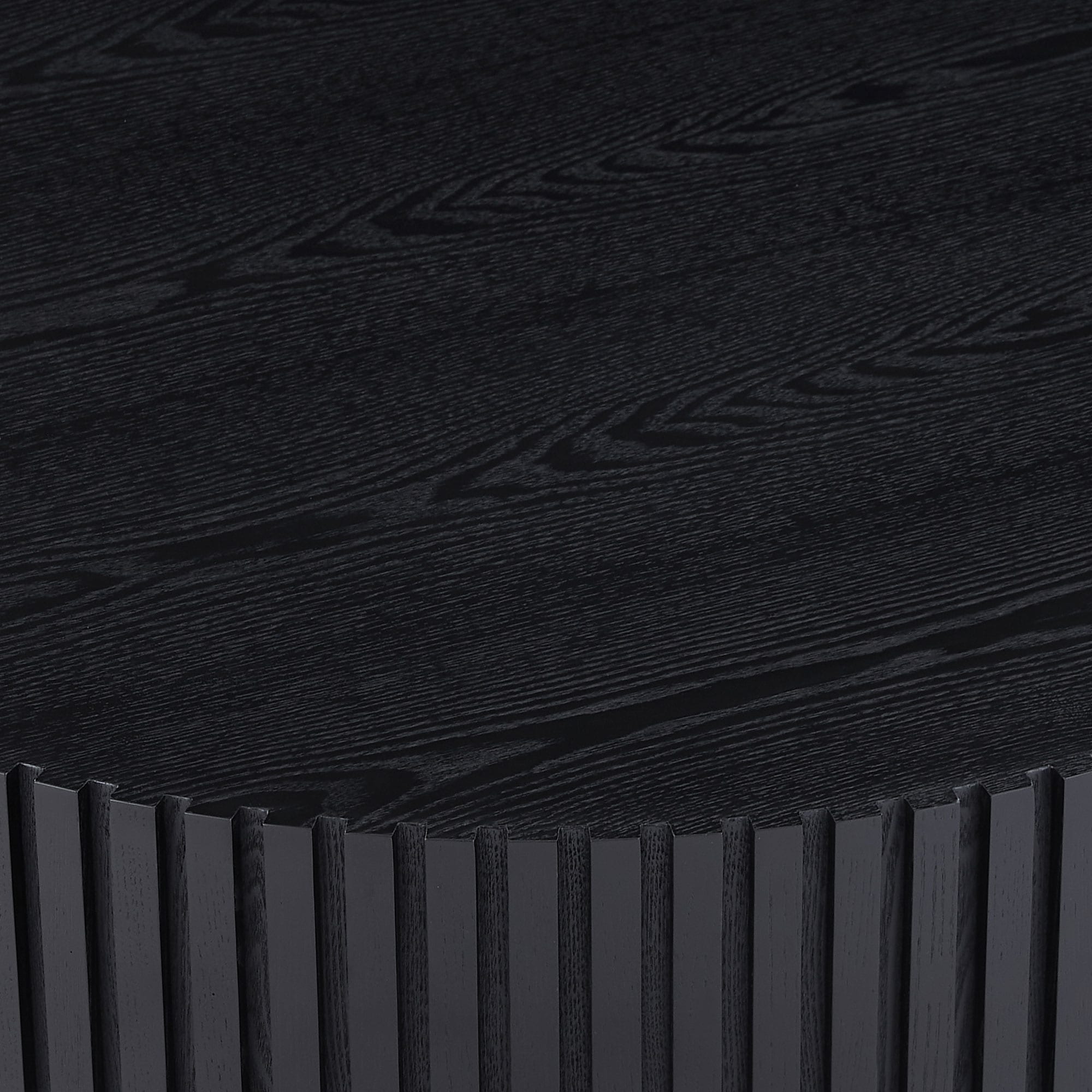 SalesFever Table basse »rund mit Massivholz-Lamellen Ø 80 cm« 1 cuis tlg. Moderner Holztisch fürs Wohnzimmer mit Echtholzfurnier