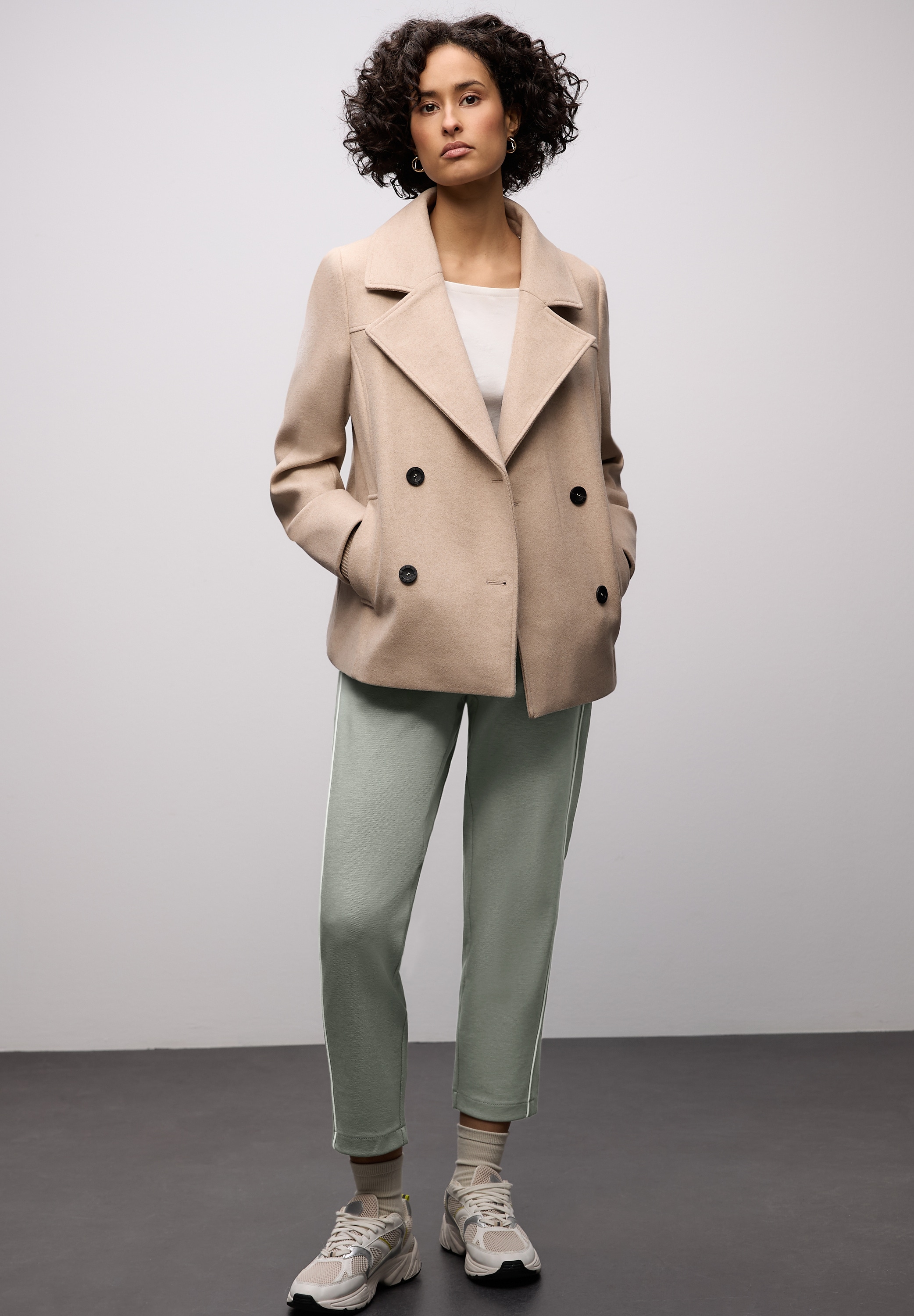 STREET ONE Pantalon en tissu »Style Bonny Piqué«  mit Tape-Detail