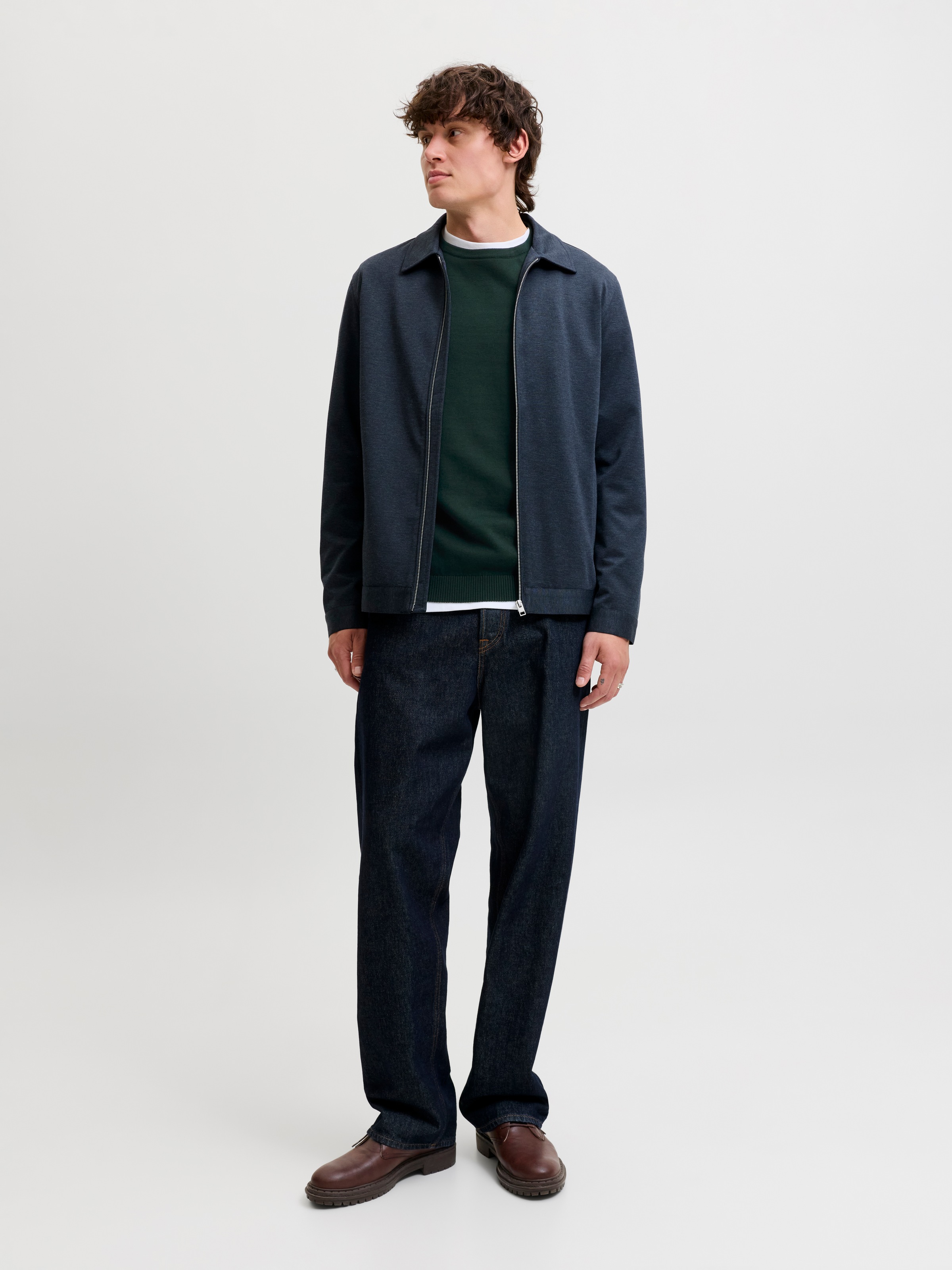 Jack & Jones Rundhalspullover »JJEBASIC KNIT CREW NECK NOOS« Baumwolle, regular fit