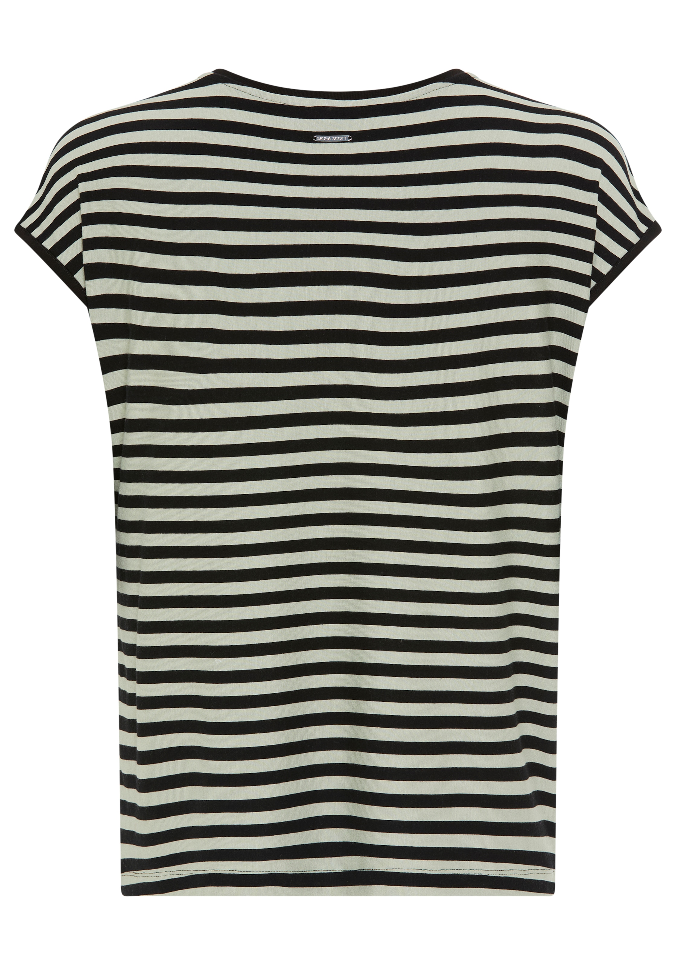 Laura Scott Shirtbluse Materialmix, hinten gestreifter Jersey vorne gemusterter Bluseneinsatz