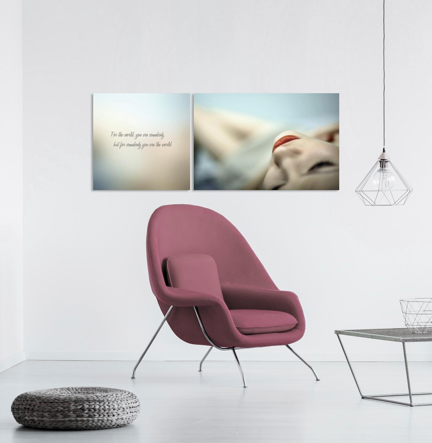 queence Leinwandbild »World« Foto | Kunst | Menschen | Modern | Schriftzug | Schriftzüge | Spa | Spa Bilder | Sprüche | Sprüche & Texte Set,  Premium-Leinwandstoff, Handarbeit aus Deutschland, Spruch, 2er Set