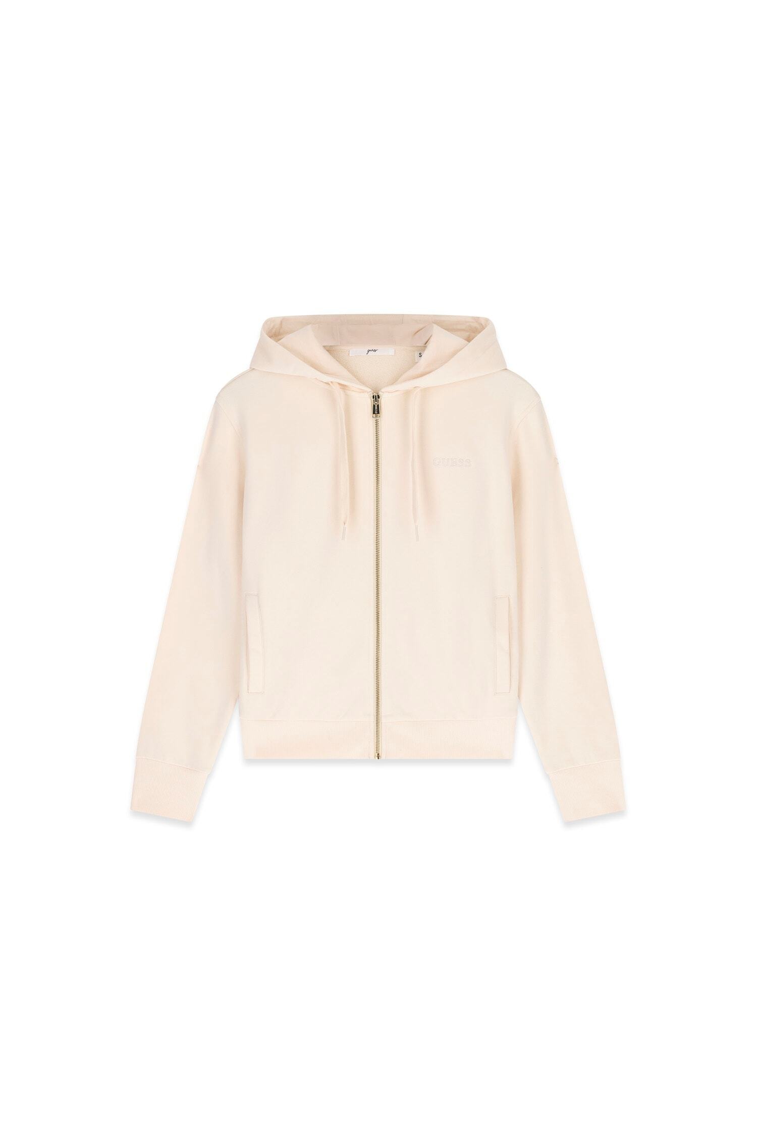 Guess Sweat à capuche »SOFIA ZIPPER SWEATSHIRT« avec broderie de logo, mélange de coton