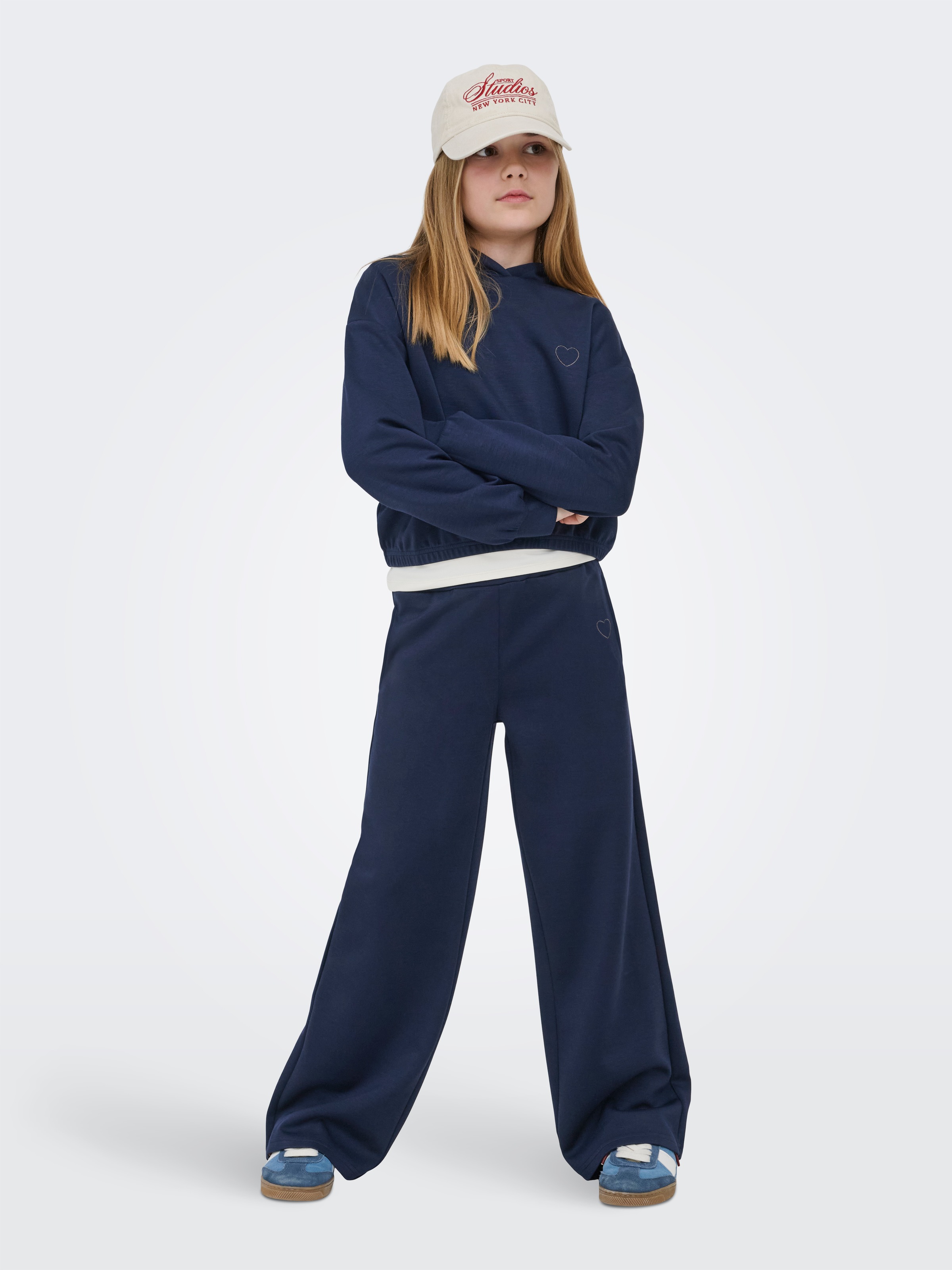 KIDS ONLY Jerseyhose »KOGADA-NELLA HEART PANT FR JRS NOOS«  Materialmix, relaxed fit