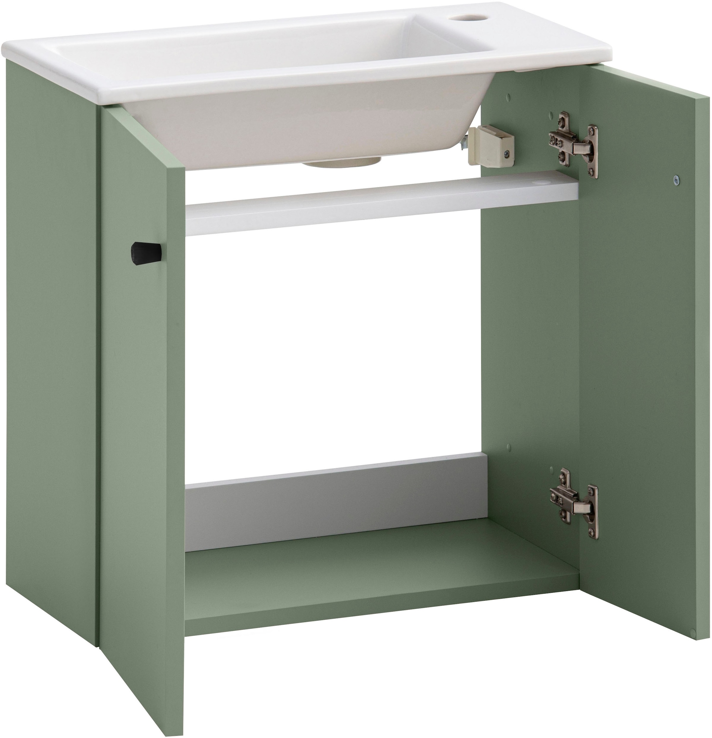 Schildmeyer Waschtisch »EBBA, 2 Türen, hängende Montage, Breite 50 cm, MADE IN GERMANY« 1 Stk. tlg. Waschbecken aus Keramik in weiss glanz, Made in Germany