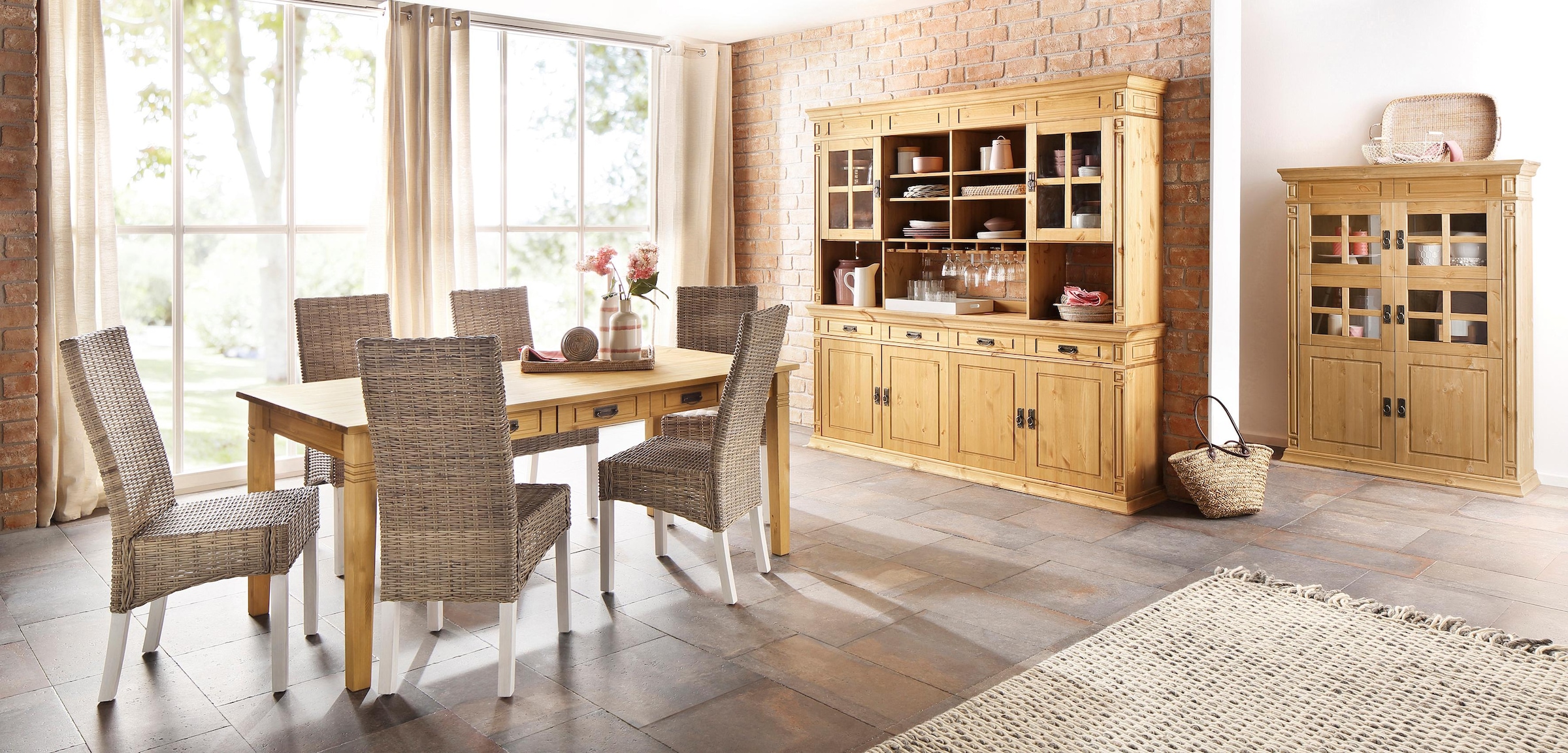 Frottee Sideboard »Frottee« Kommode im klassischen Landhausstil, Breite 202 cm