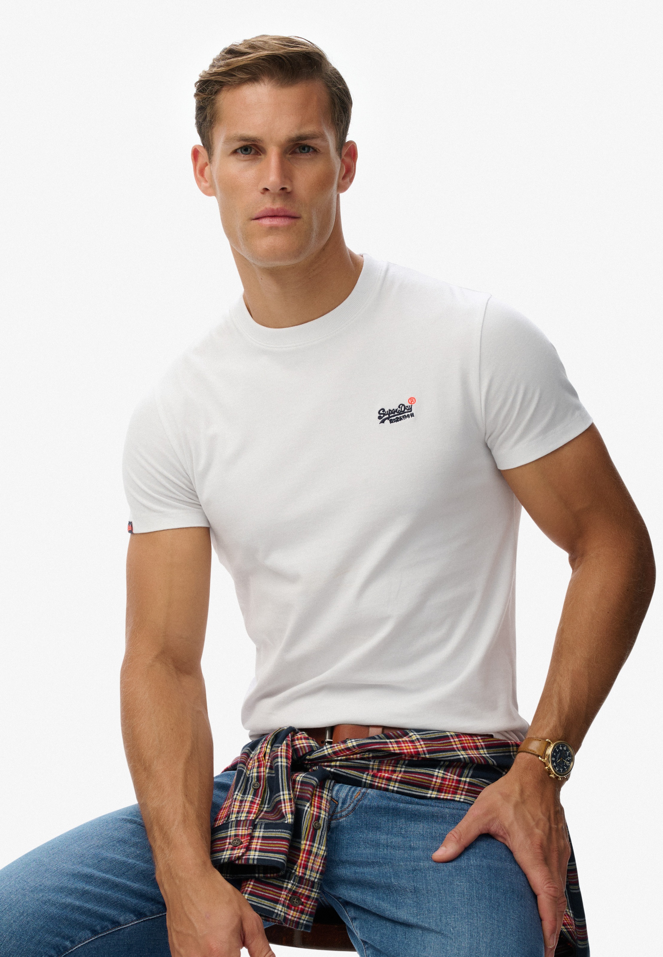 Superdry Rundhalsshirt »ESSENTIAL CONTRAST EMB TEE«