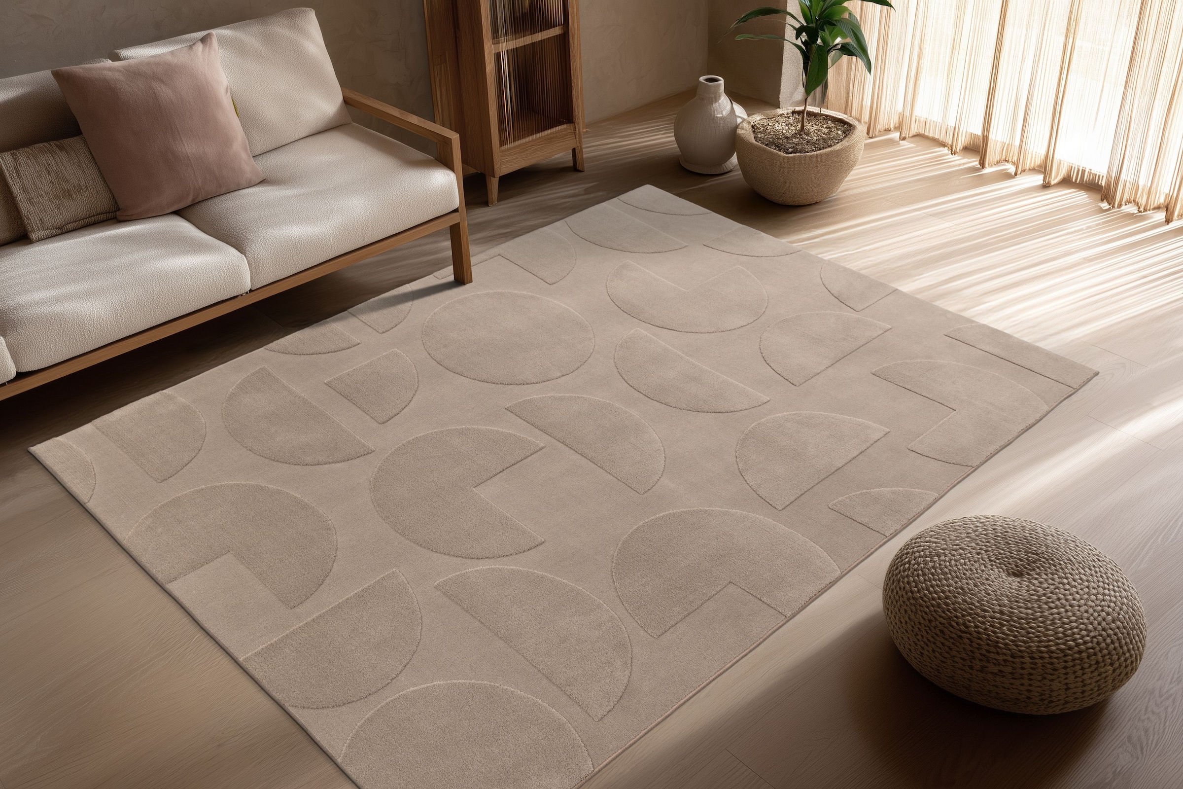 Kayoom Teppich »Niburi 425« rechteckig 10 mm Höhe weicher Kurzflor, modern gemustert, Wohnzimmer