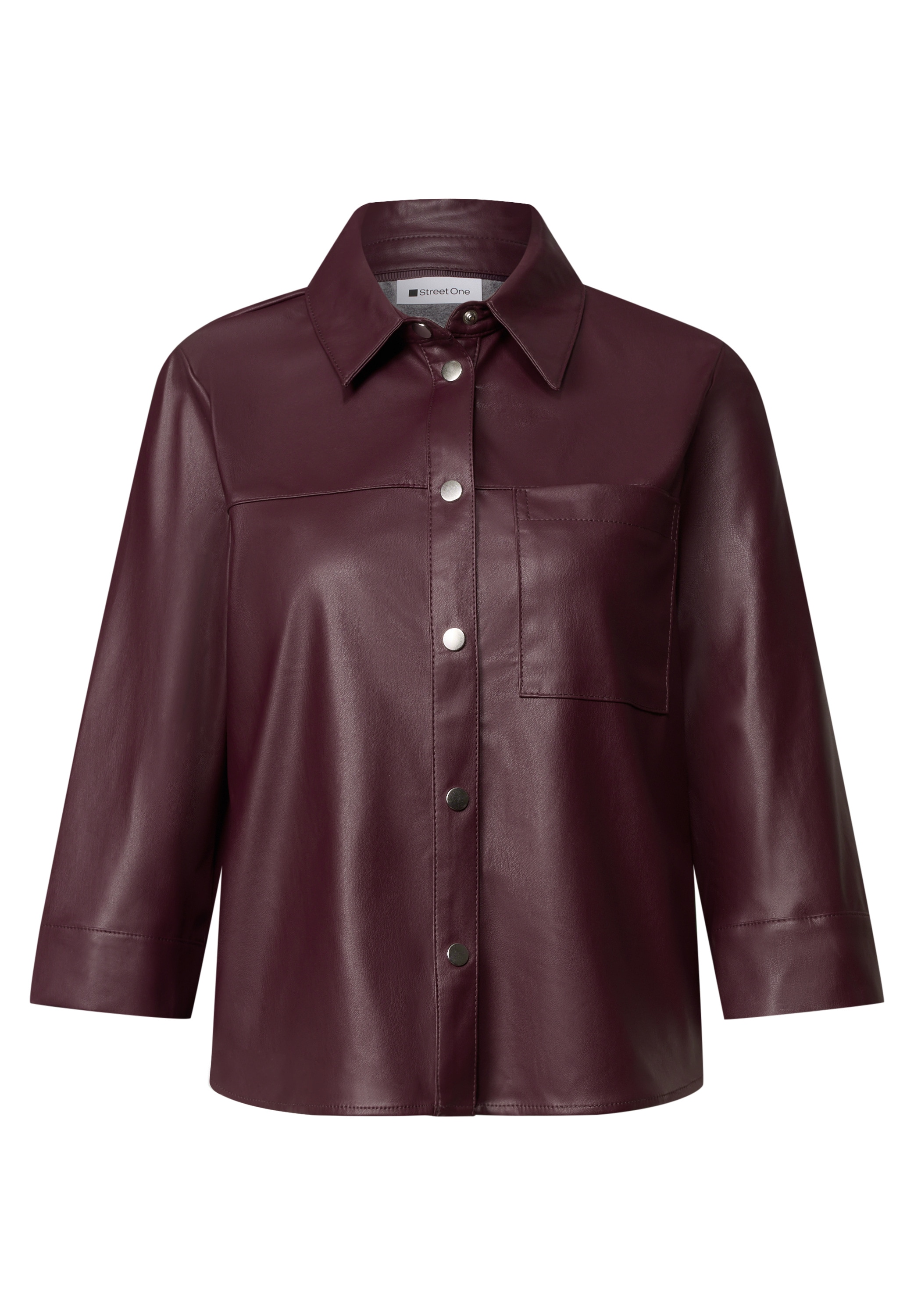 STREET ONE Blouse chemise chemise à manches 3/4 style cuir