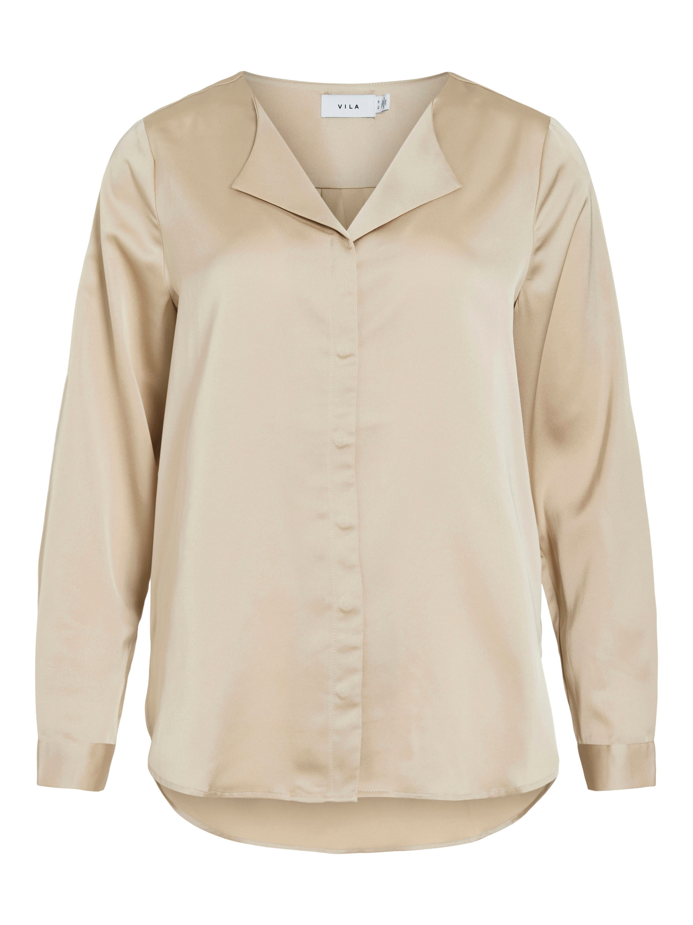 Vila Blouse chemise »VIELLETTE V-NECK L/S SATIN SHIRT - NOOS«