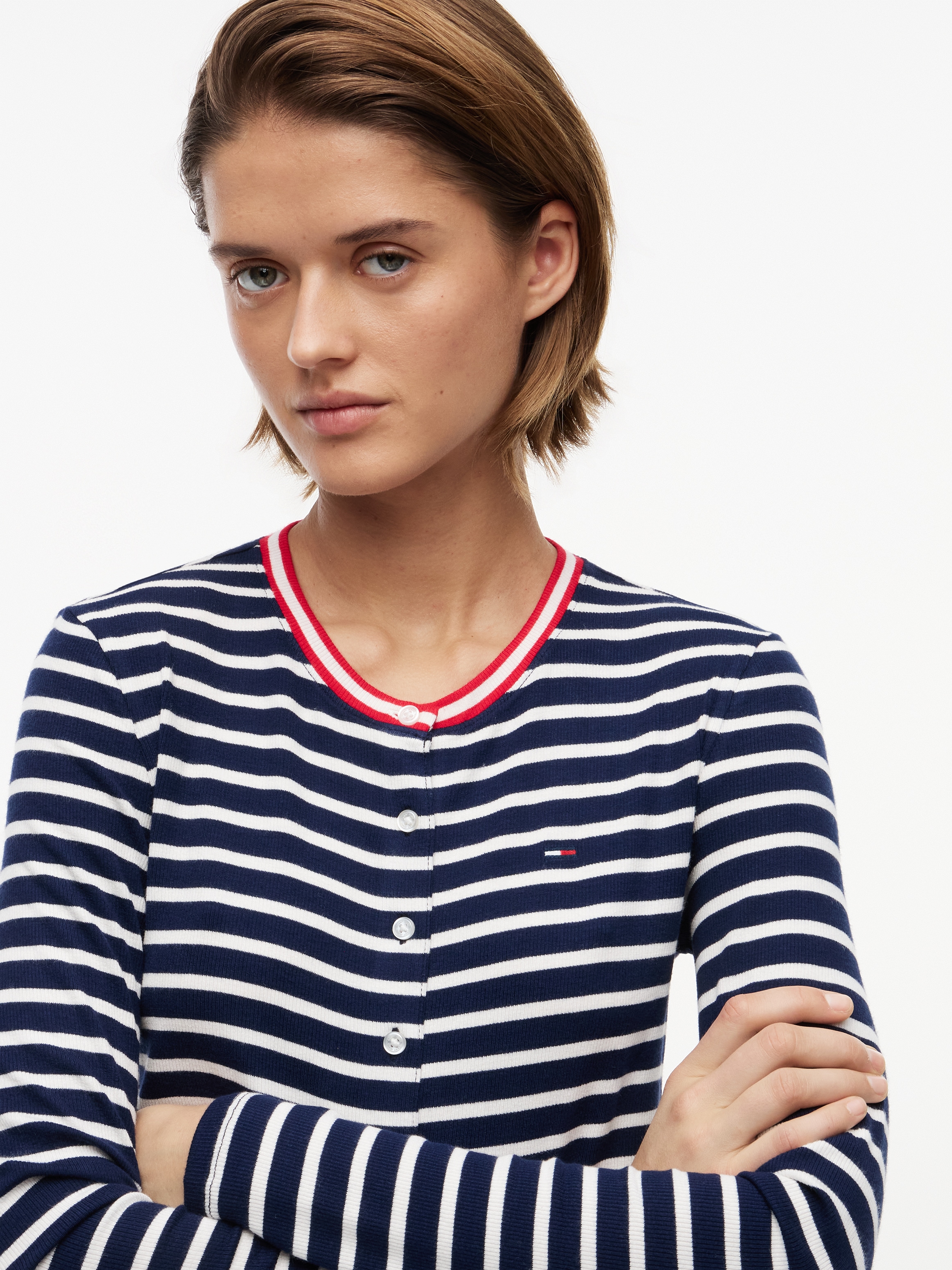 Tommy Jeans Veste chemise »TJW SLIM JERSEY LS CARDIGAN« Viskosemischung, slim fit