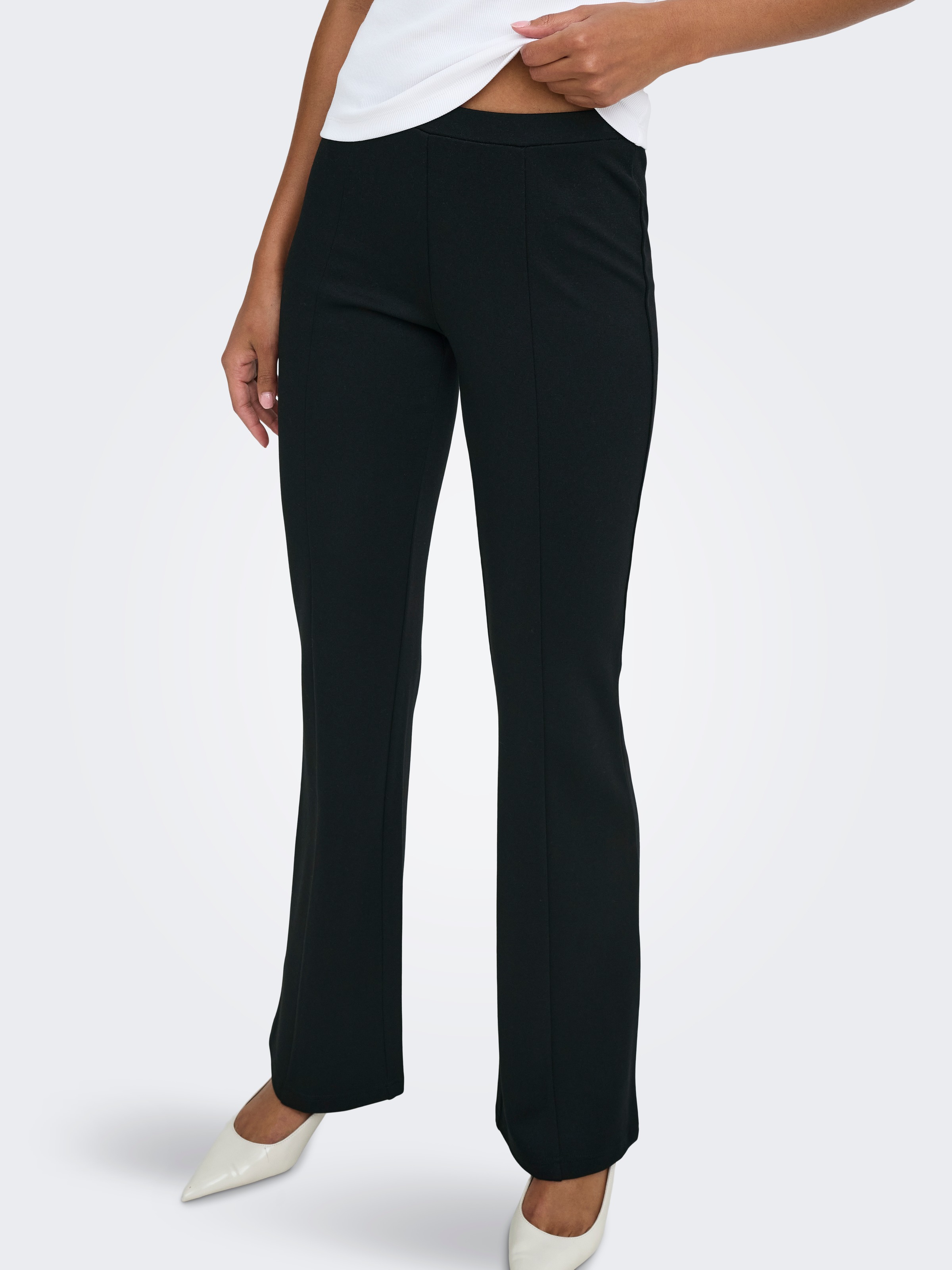 ONLY Pantalon bootcut »ONLPAIGE MW CUT FLARED PANT CC PNT«  Mélange viscose, coupe bootcut,