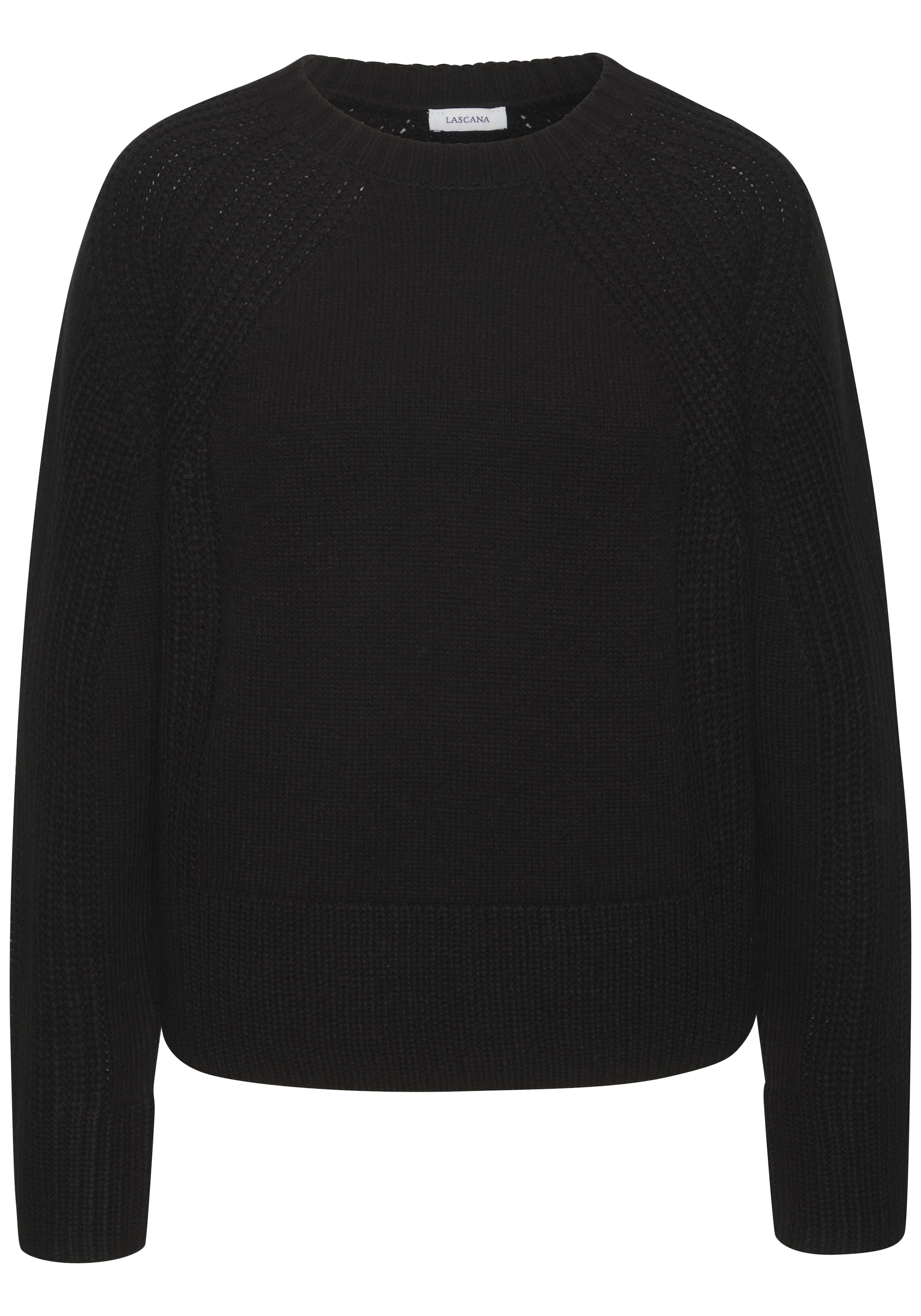 LASCANA Pull en tricot mit Grobstrick-Details, Damen Pullover mit Rundhals