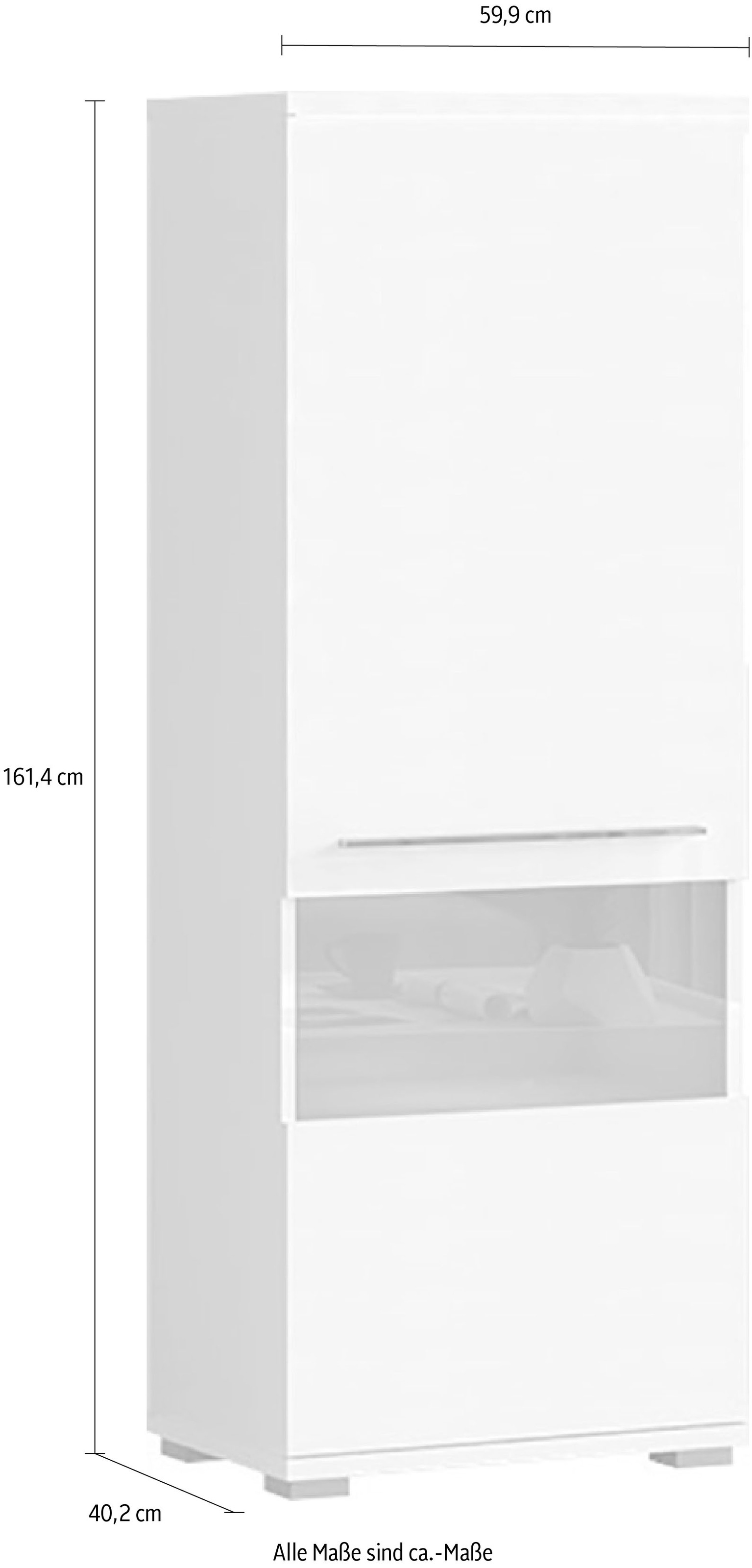 GOODproduct Vitrine »Piano« (H/B/T): 161,4/60/40,2cm,  UV lackiert, Soft-Close Funktion