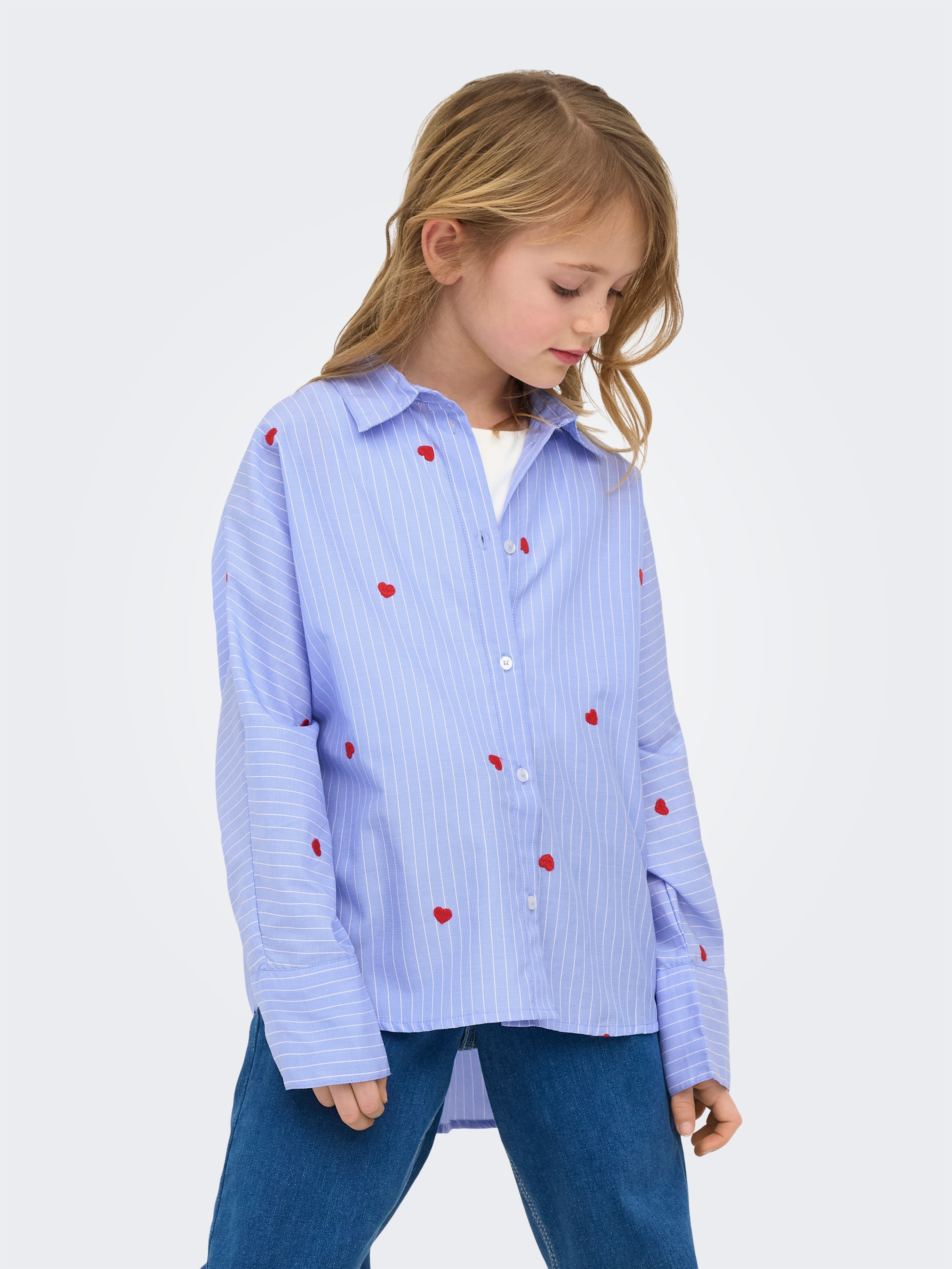 KIDS ONLY Blouse chemise »KOGNEW LINAGRACE LS ST.EMB SHRT WVN NOOS«