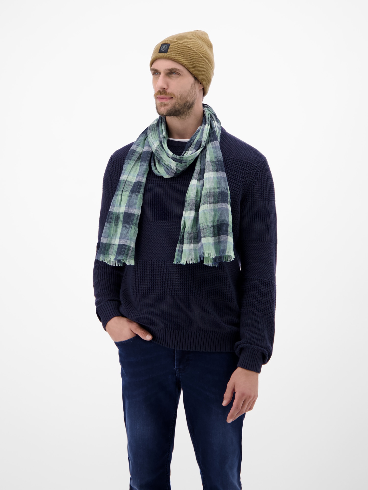 LERROS Schal »Webschal mit kleinem, kariertem Farbverlauf«