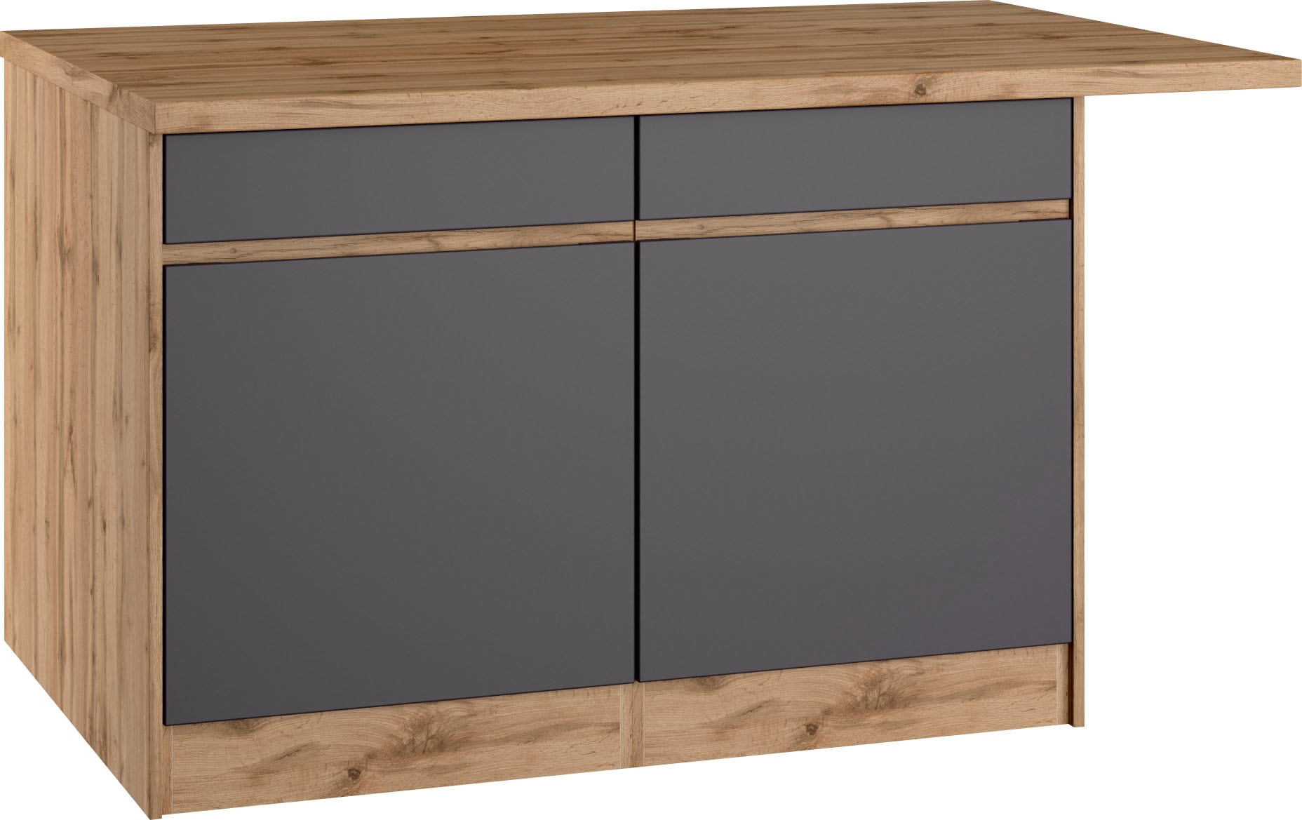 KOCHSTATION Ilot de cuisine »KS-Riesa« largeur 153 cm, profondeur 100 cm, façades MDF