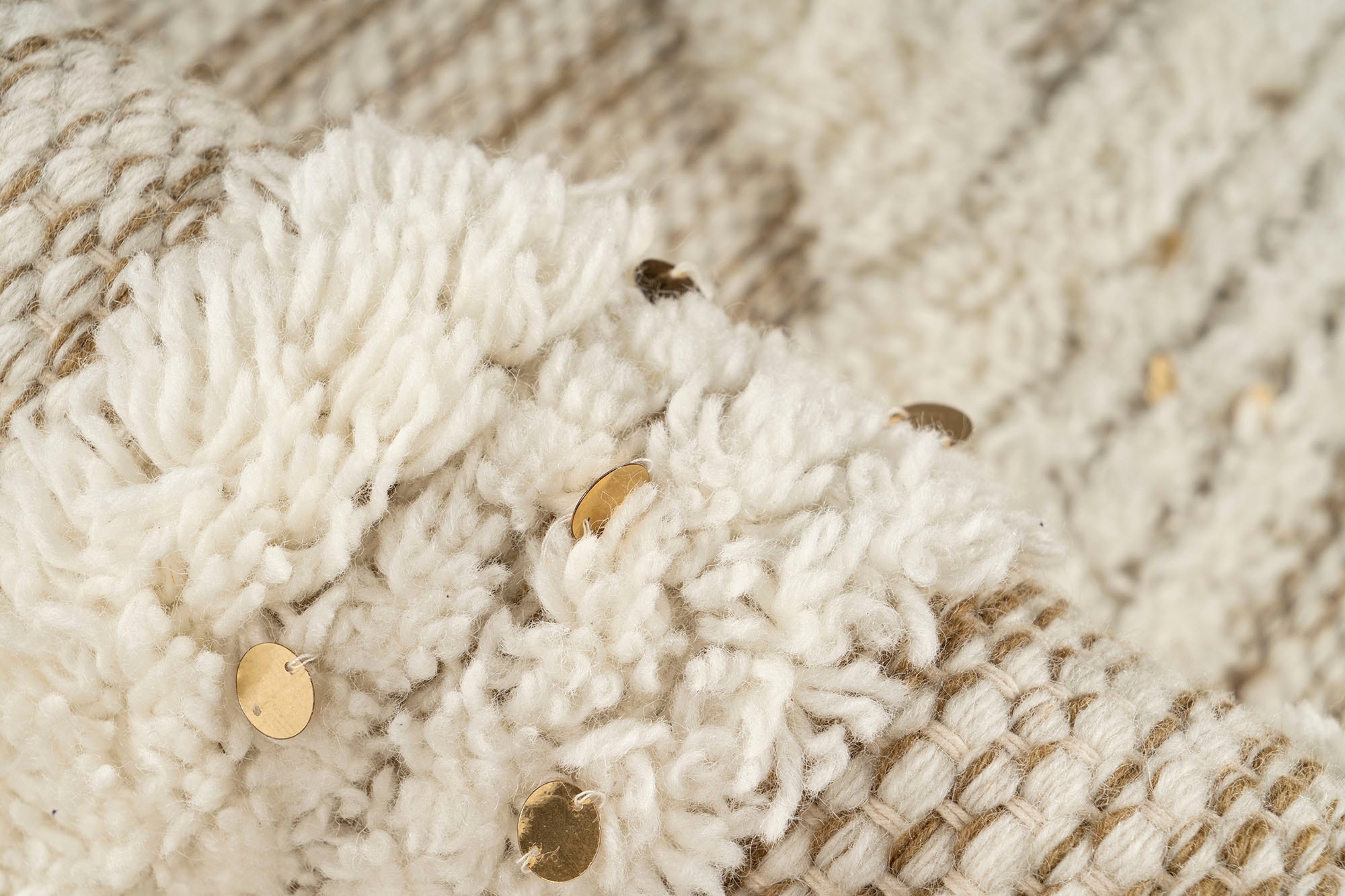 me gusta Wollteppich »Bohist 425« rund 18 mm Höhe Wohnzimmer, Hoch-Tief-Struktur, Boho, Ethno