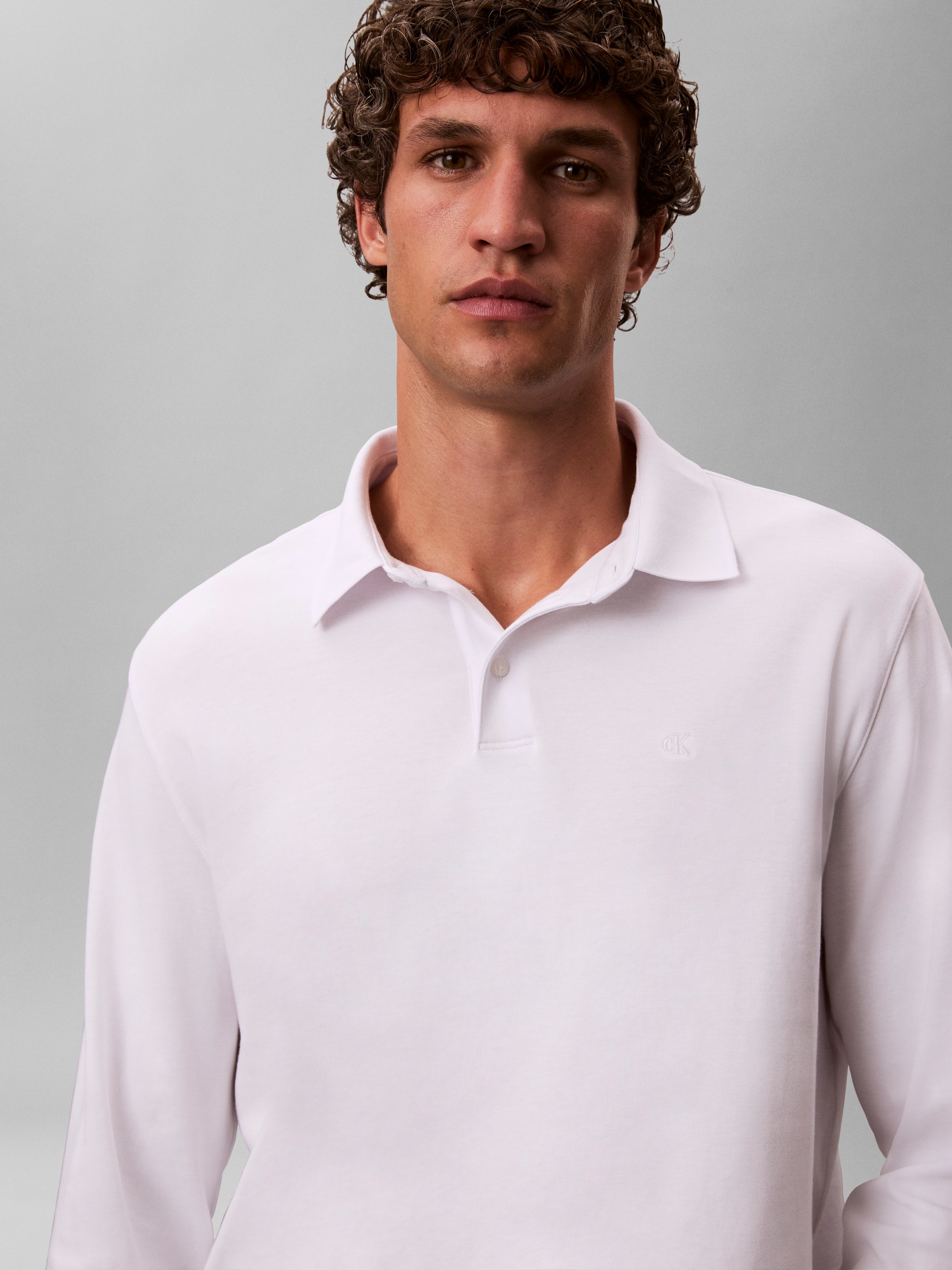 Calvin Klein Polo à manches longues »LS SUPIMA COTTON SOLID POLO« regular fit mit Rundhalsausschnitt