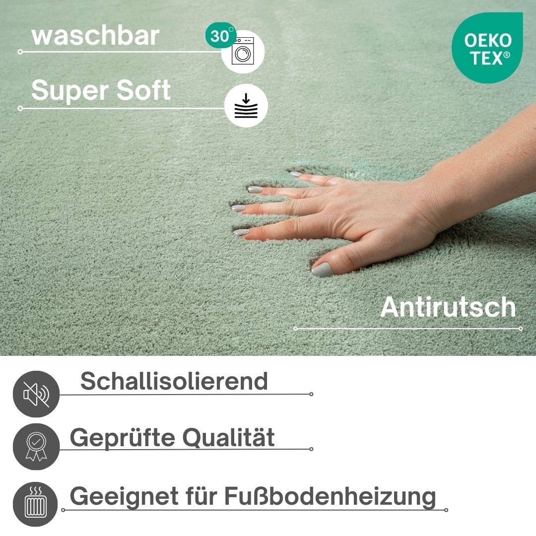 my home Teppich »Arabell, Kunstfellteppich, Felloptik, waschbar,« rechteckig 16 mm Höhe flauschig, kuschelig, Anti-Rutsch-Unterseite, Wohnzimmer, Schlafzimmer