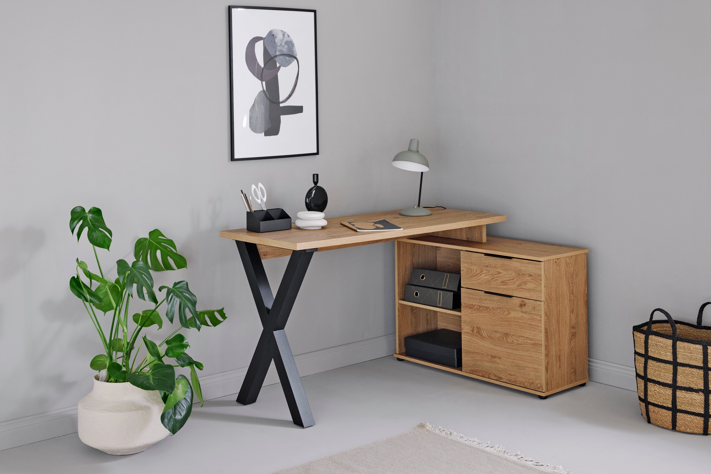 Jahnke Eckschreibtisch »X-CLUB C 40 E« 1 Stk. tlg. Eckschreibtisch, wechselseitig montierbar, X-Gestell