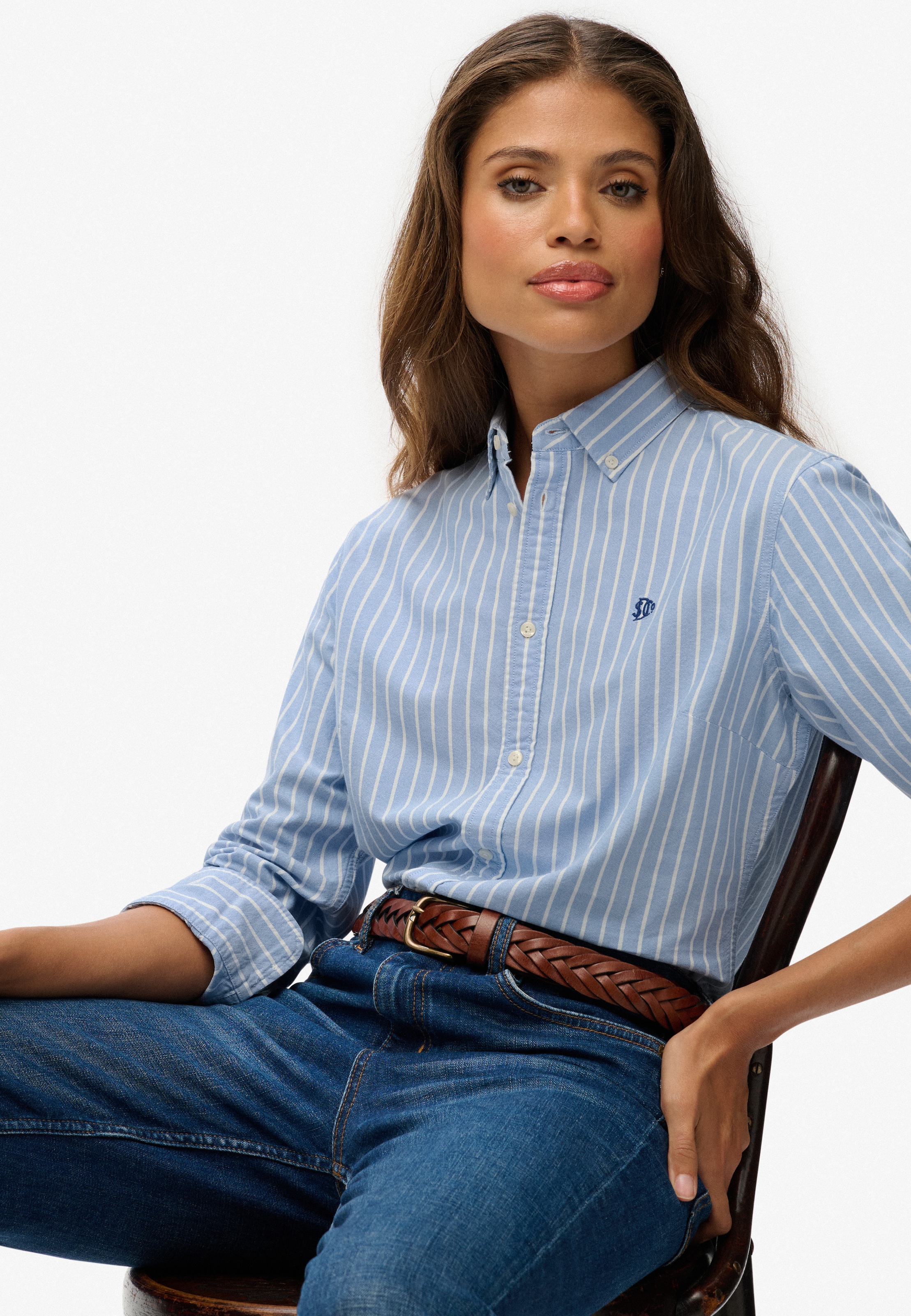 Superdry Blouse chemise »SLIM OXFORD BD L/S SHIRT« Coton, coupe slim