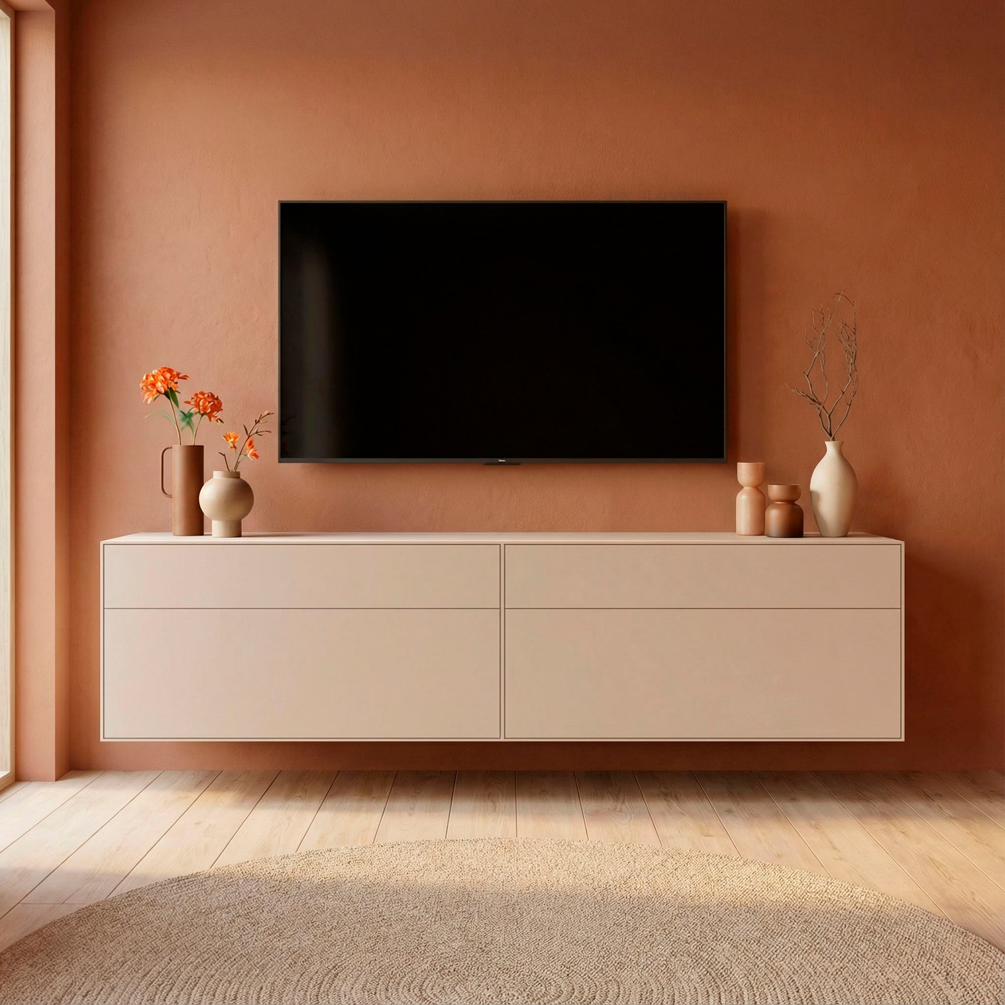 LeGer Home by Lena Gercke Table basse »Essentials, TV-Board, TV-Kommode, TV-Schrank,  TV-Möbel« 2 cuis tlg. Breite: 222 cm, UV lackiert, Push-to-open-Funktion