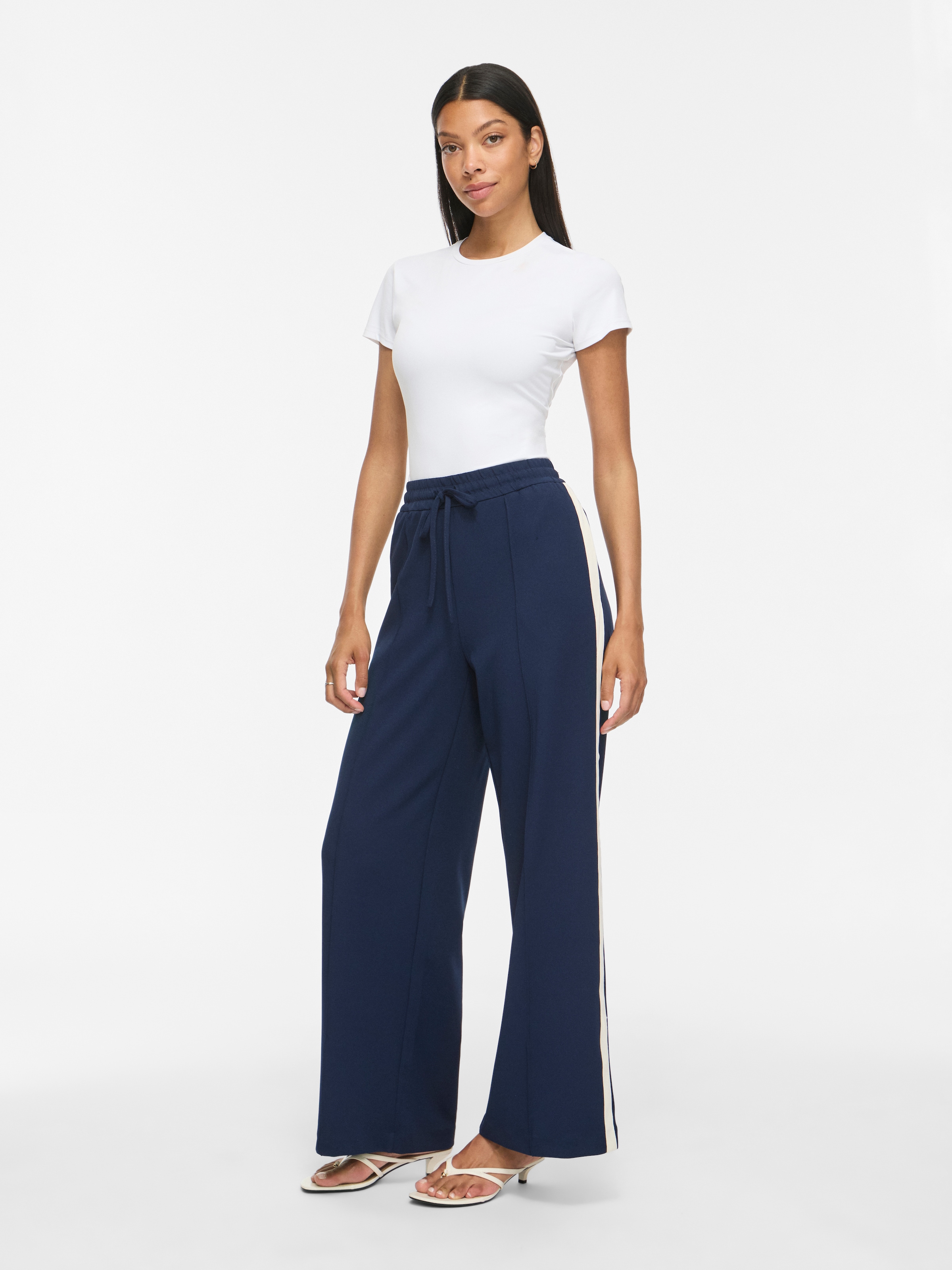 Vila Sweathose »VICLUA HW WIDE TRACK PANTS - NOOS«  Materialmix, weit geschnitten