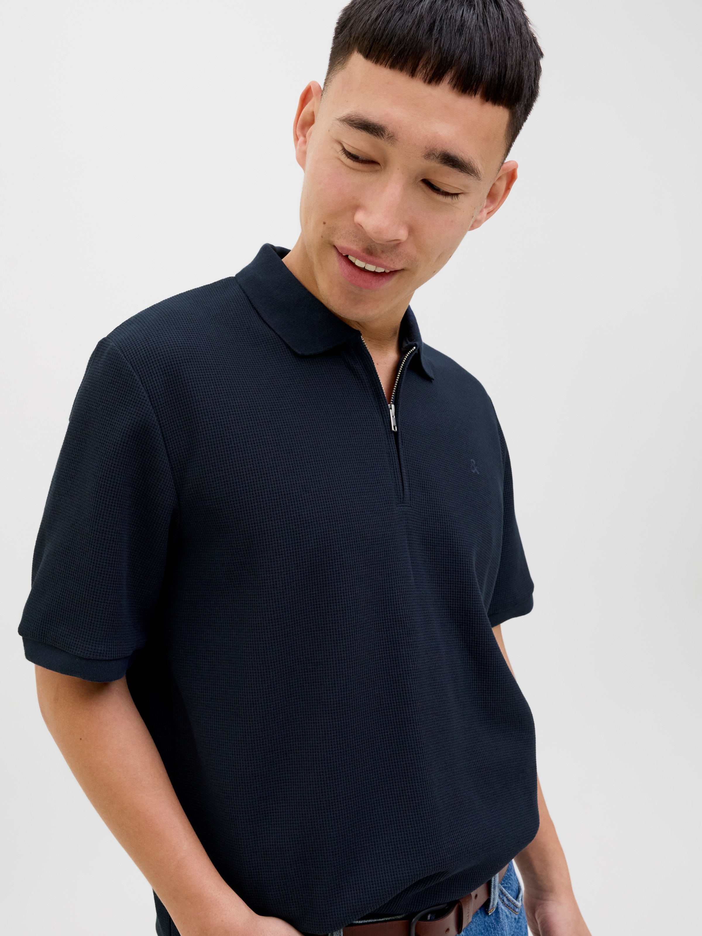 Jack & Jones Poloshirt »JJEAUSTIN ZIP POLO SS NOOS« mit Polokragen