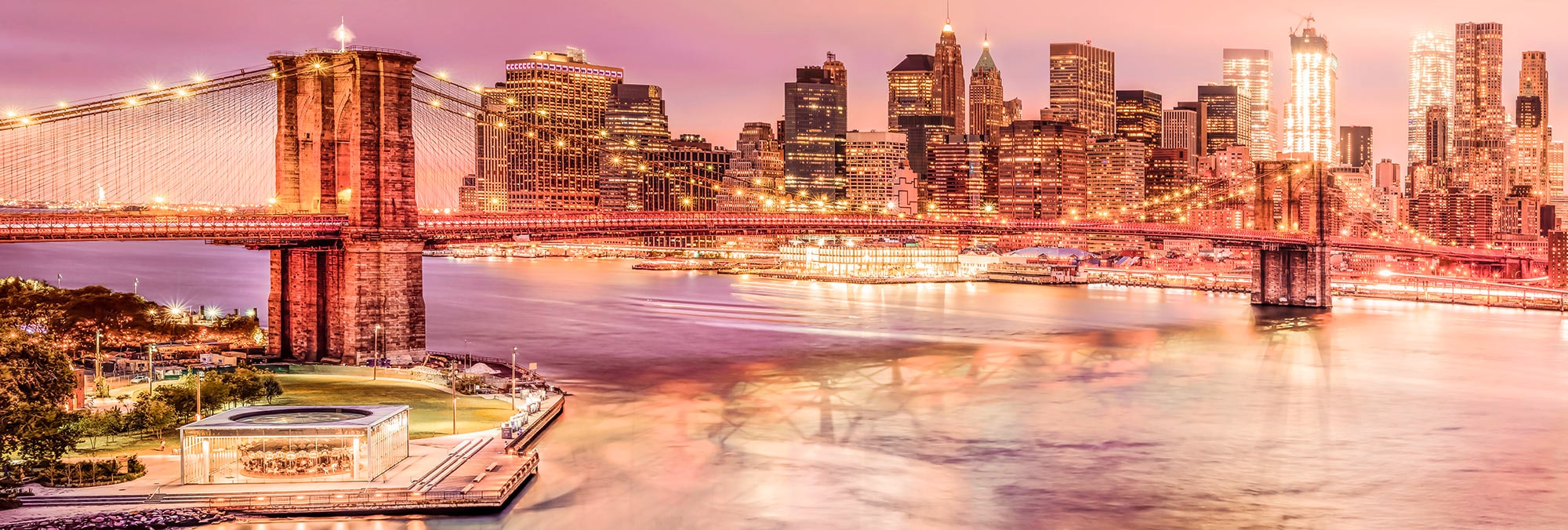 Komar Fototapete »Vlies Fototapete - Brooklyn Nights - Grösse 368 x 124 cm« Motiv | bedruckt glatt