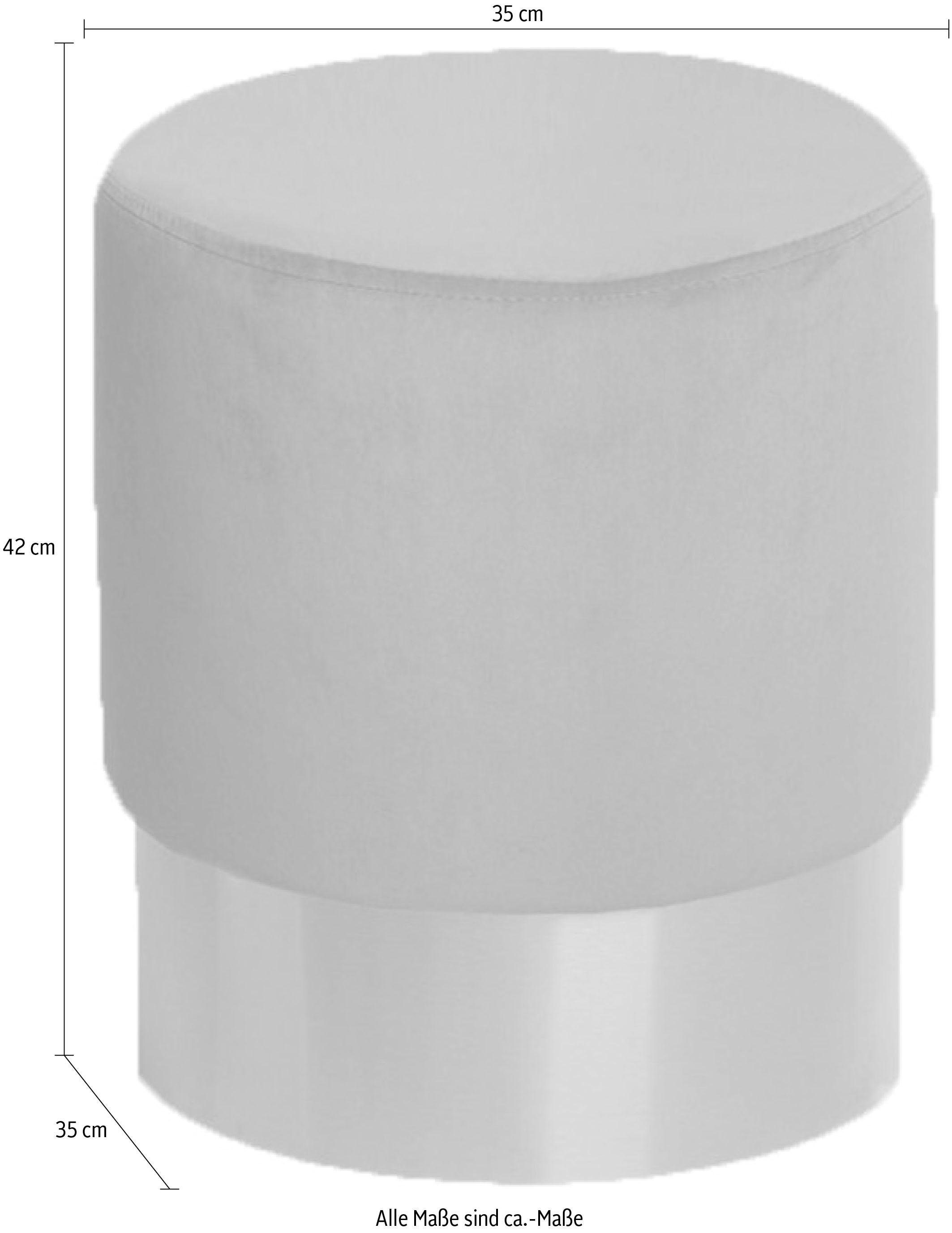 Kayoom »Nano 110, Hocker in stilvollem Design, runde Form, mit Fuss aus Metall« 1 Stk. tlg. Golz Akzente, mit pflegeleichtem Stoffbezug, runde Form